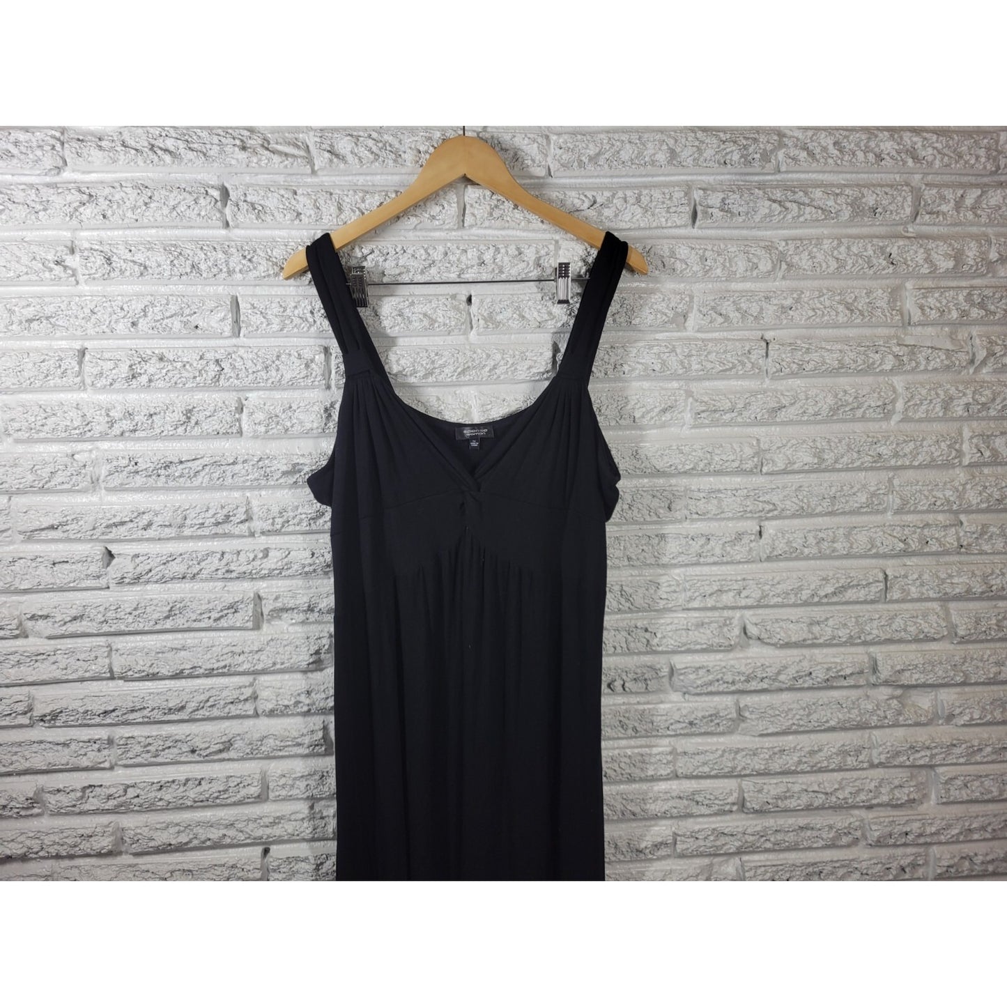 Spense Womens Dress 1X Plus Midi Sleeveless Wide Strap Black Pullover Casual