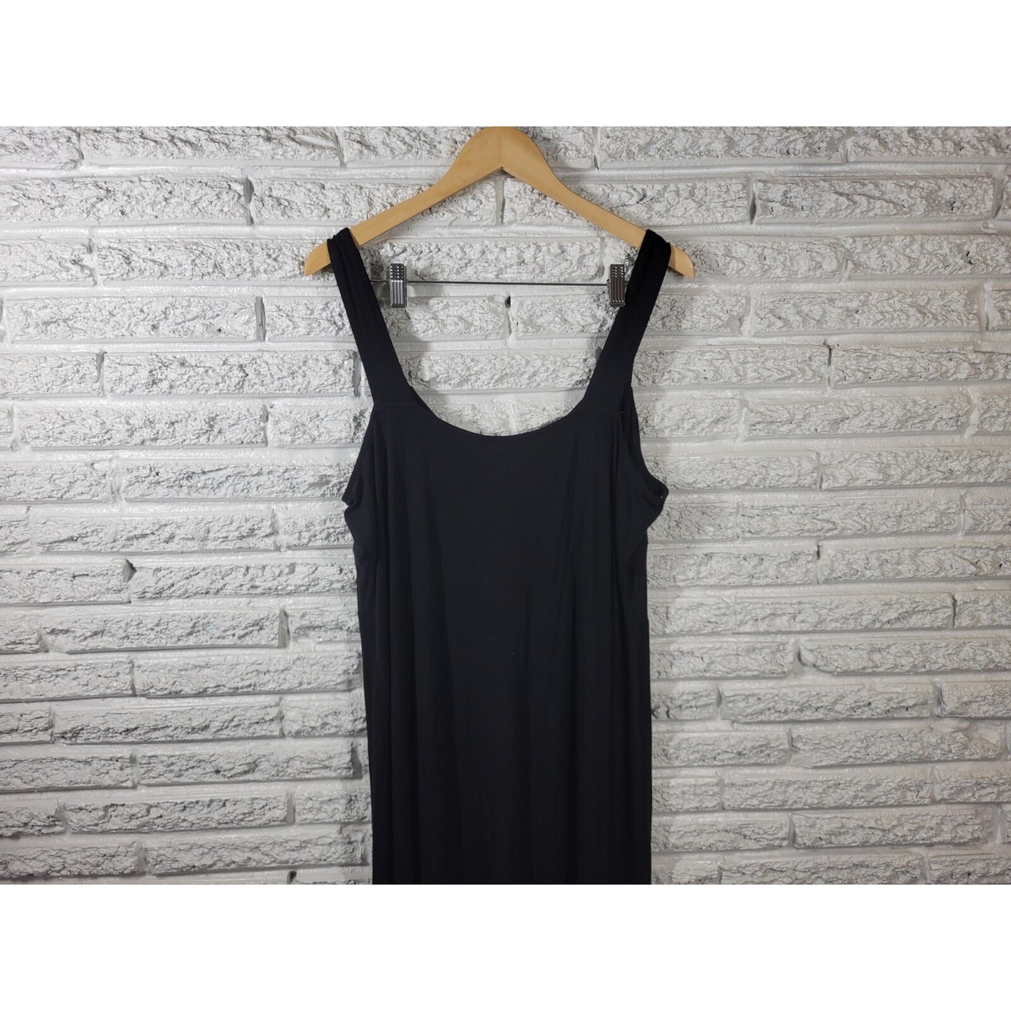 Spense Womens Dress 1X Plus Midi Sleeveless Wide Strap Black Pullover Casual