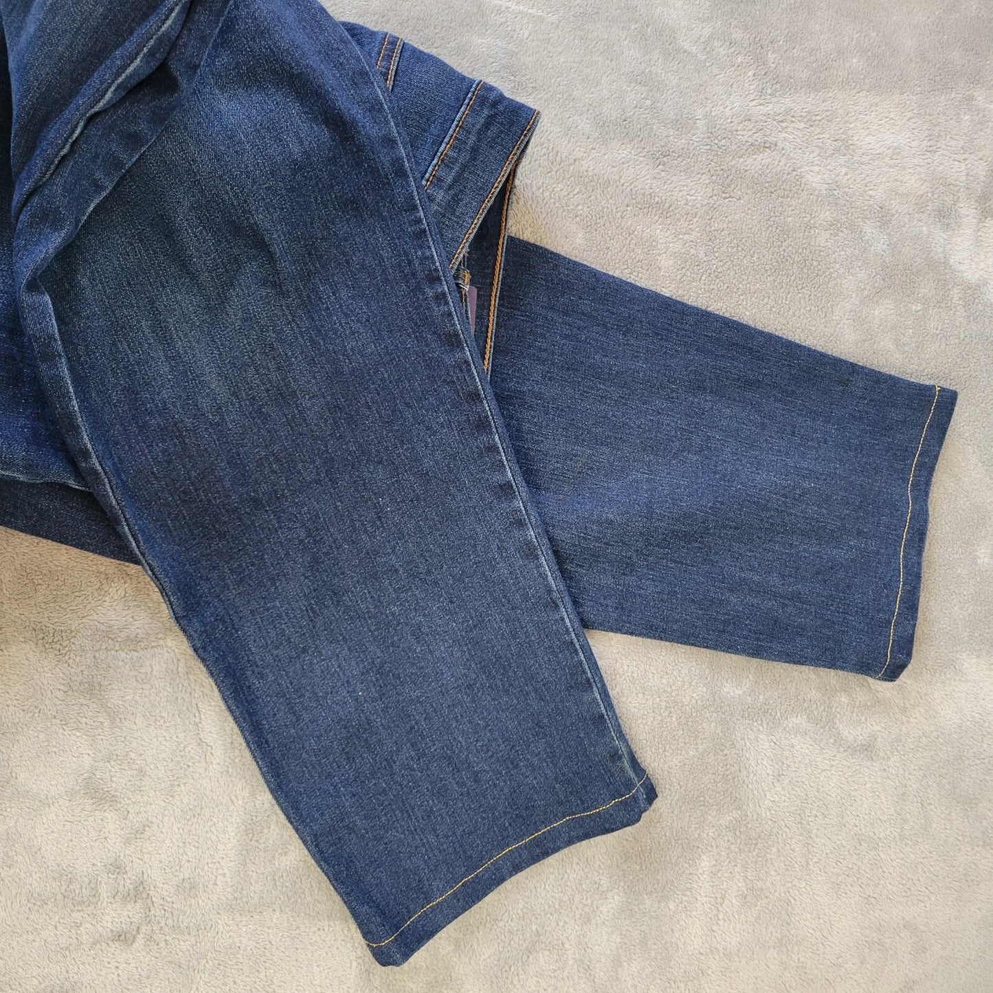 Gloria Vanderbilt Amanda Womens Jeans 18 Plus Straight Leg Comfy Dark Blue Denim