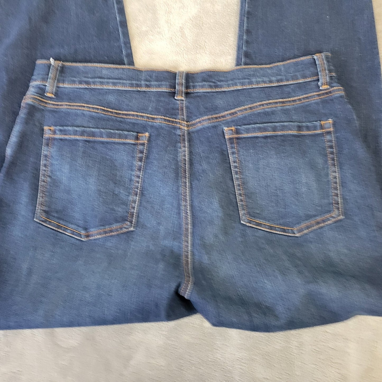 Gloria Vanderbilt Amanda Womens Jeans 18 Plus Straight Leg Comfy Dark Blue Denim