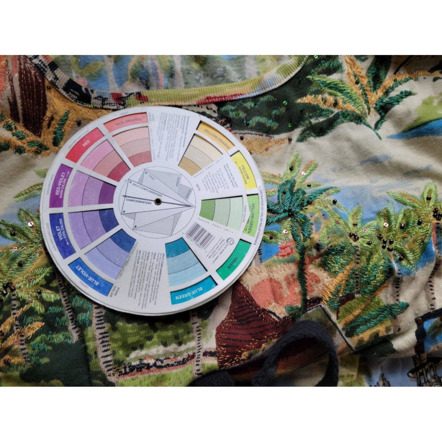 Stonebridge Signature Womens Top 2X Tunic Knit China Townscape Sequins Embroider