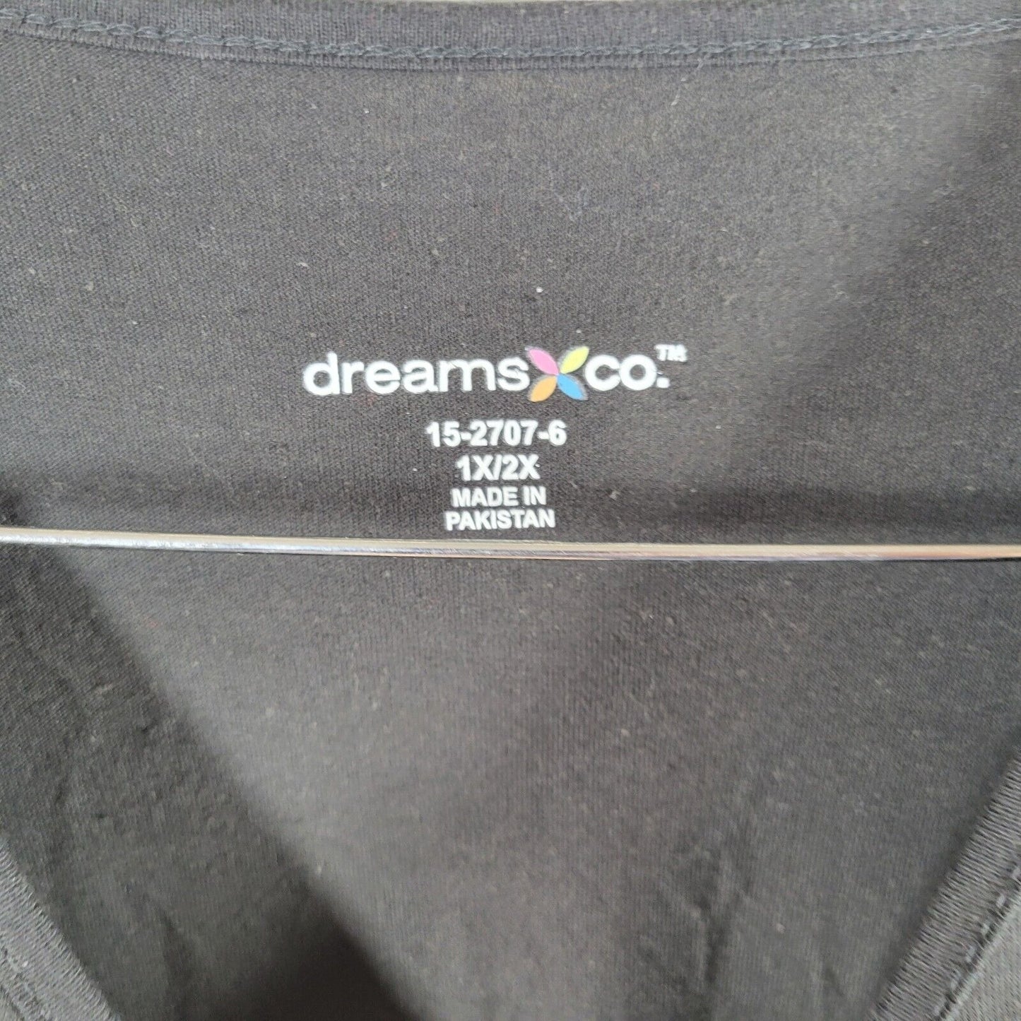 Christmas Dreams Co Women Nightgown 1X 2X Plus Holiday Spirit Short Sleeve Black