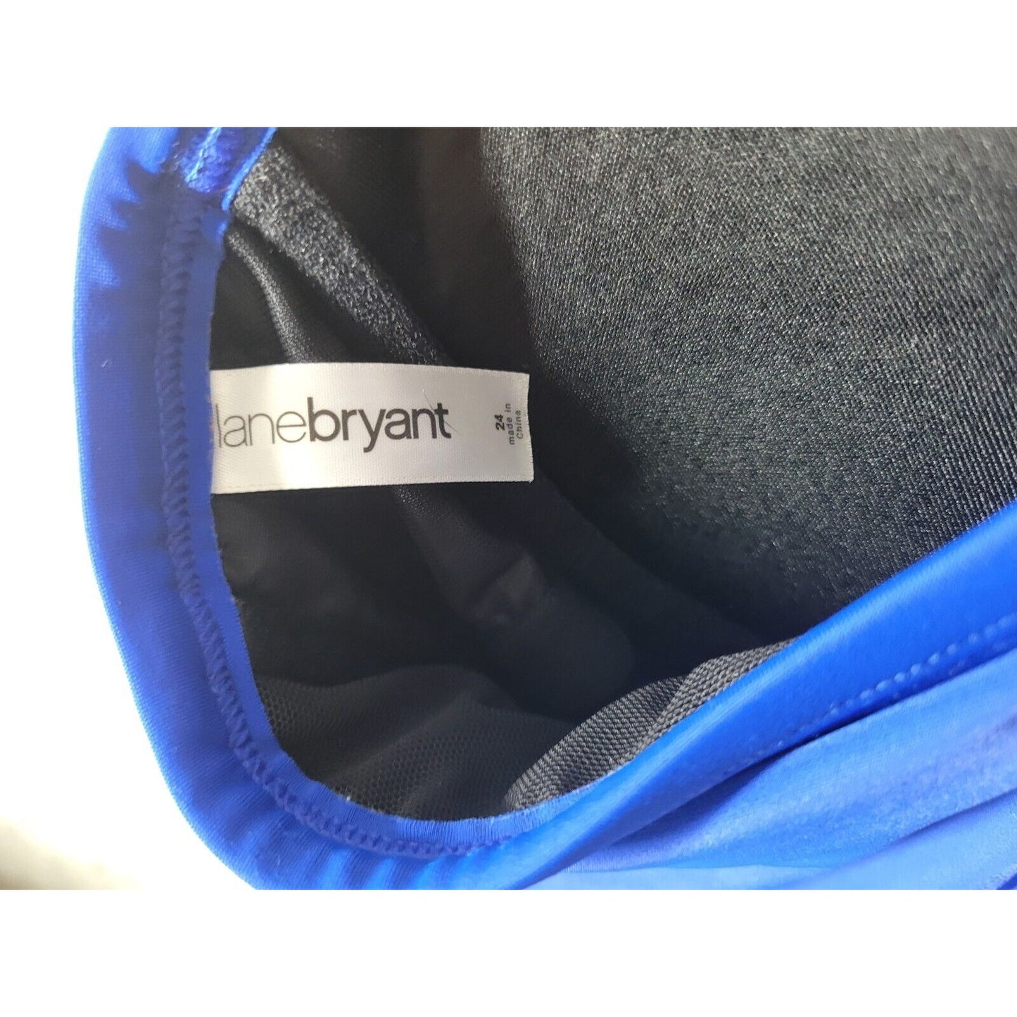 Lane Bryant Women Swimsuit 24 Skirted Blue Lined Adjustable Spaghetti Strap Bra