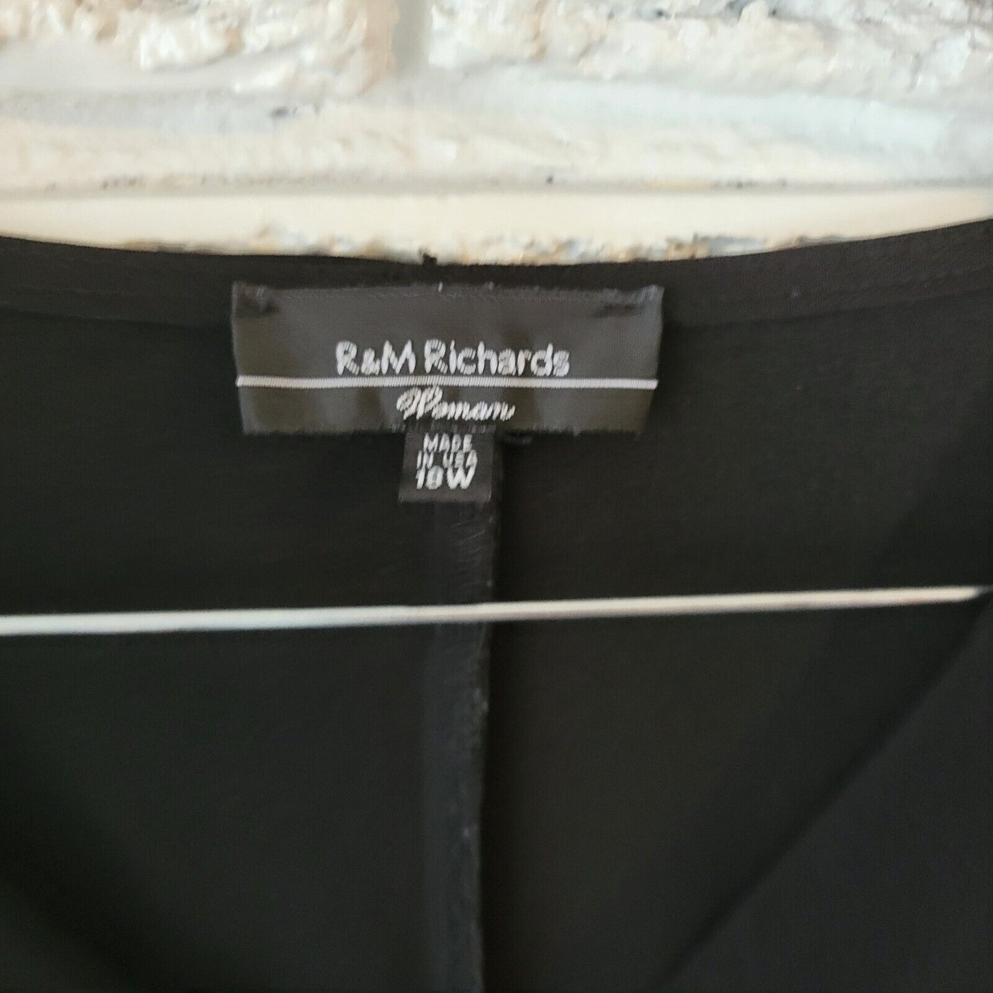 R&M Richards Womens Dress 18W Plus 3/4 Sleeve Black Fringe Poly Blend Cowl Neck