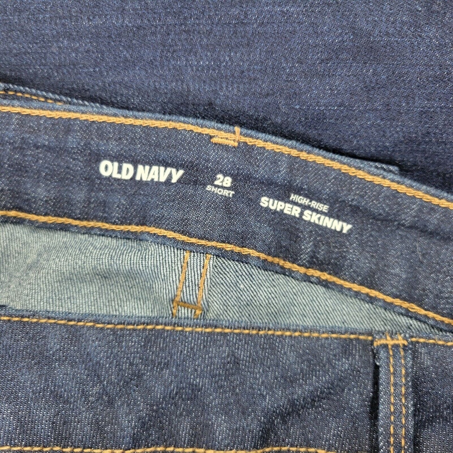 Old Navy Womens Jeans 28 Short 28WP Capri Super Skinny Dark Blue Denim Zip Fly