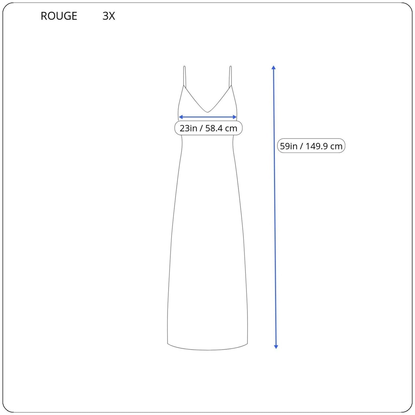 Rouge Women Dress 3X Plus Slip Maxi Spaghetti Ruffle Poly Blend Geometric Casual