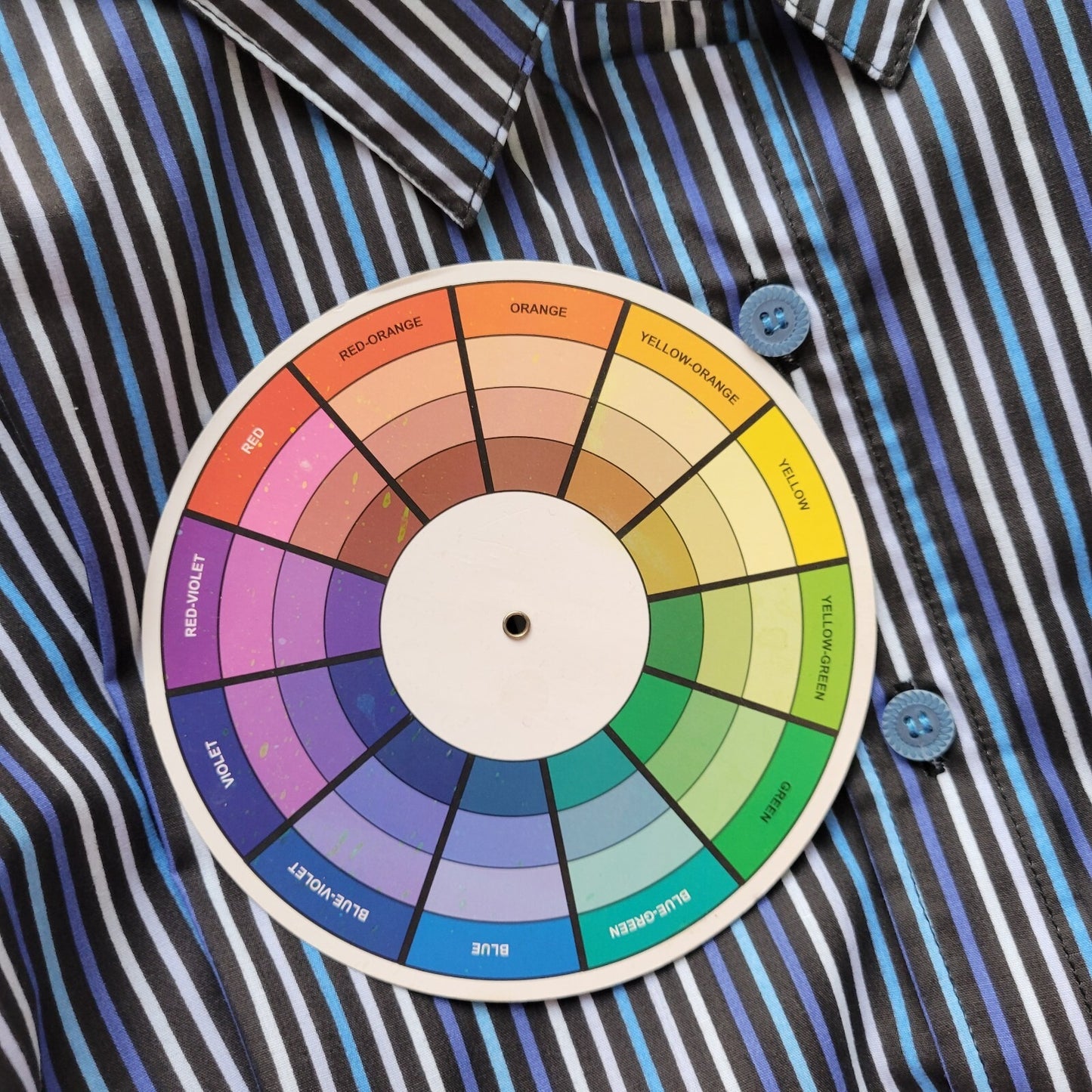 Roamans Womens Top 2X Plus Long Sleeve Collar Blue Stripe Button Up Cotton Blend