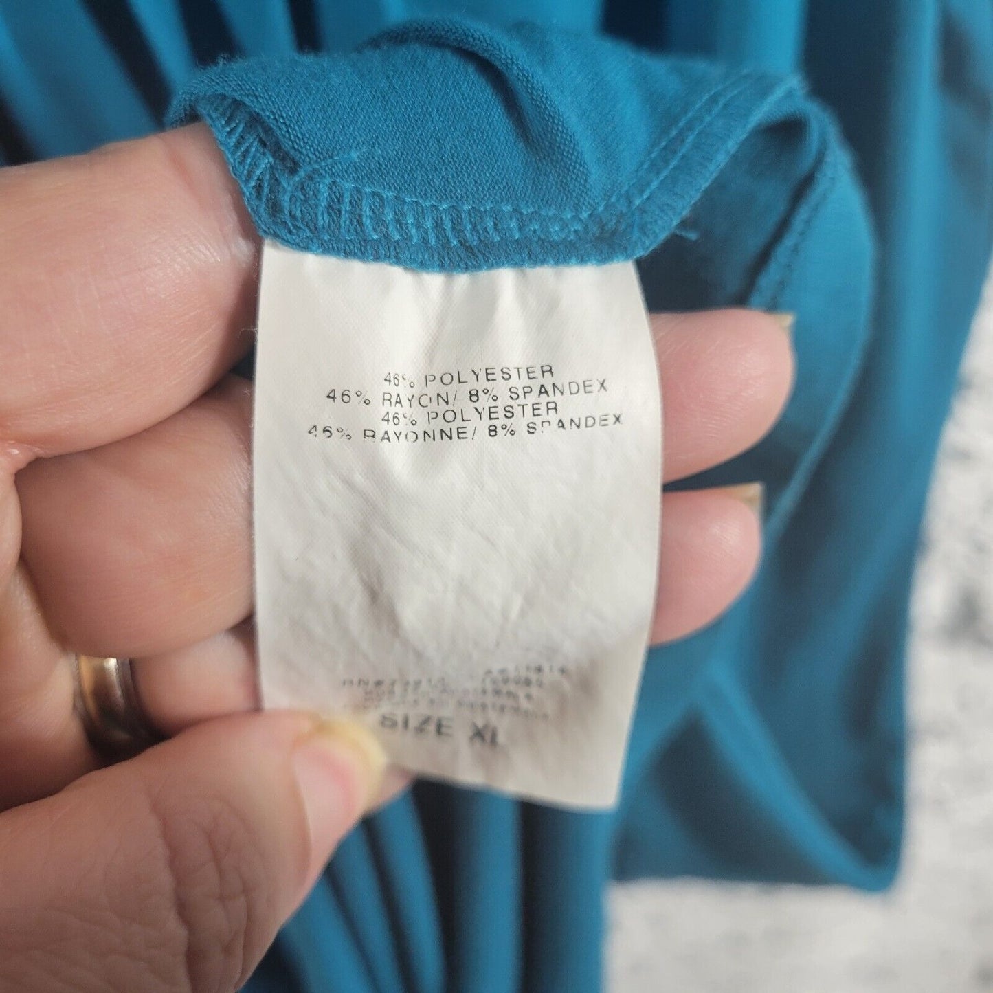Motherhood Maternity Women Dress XL Short Sleeve Blue Pintuck Keyhole Poly Blend