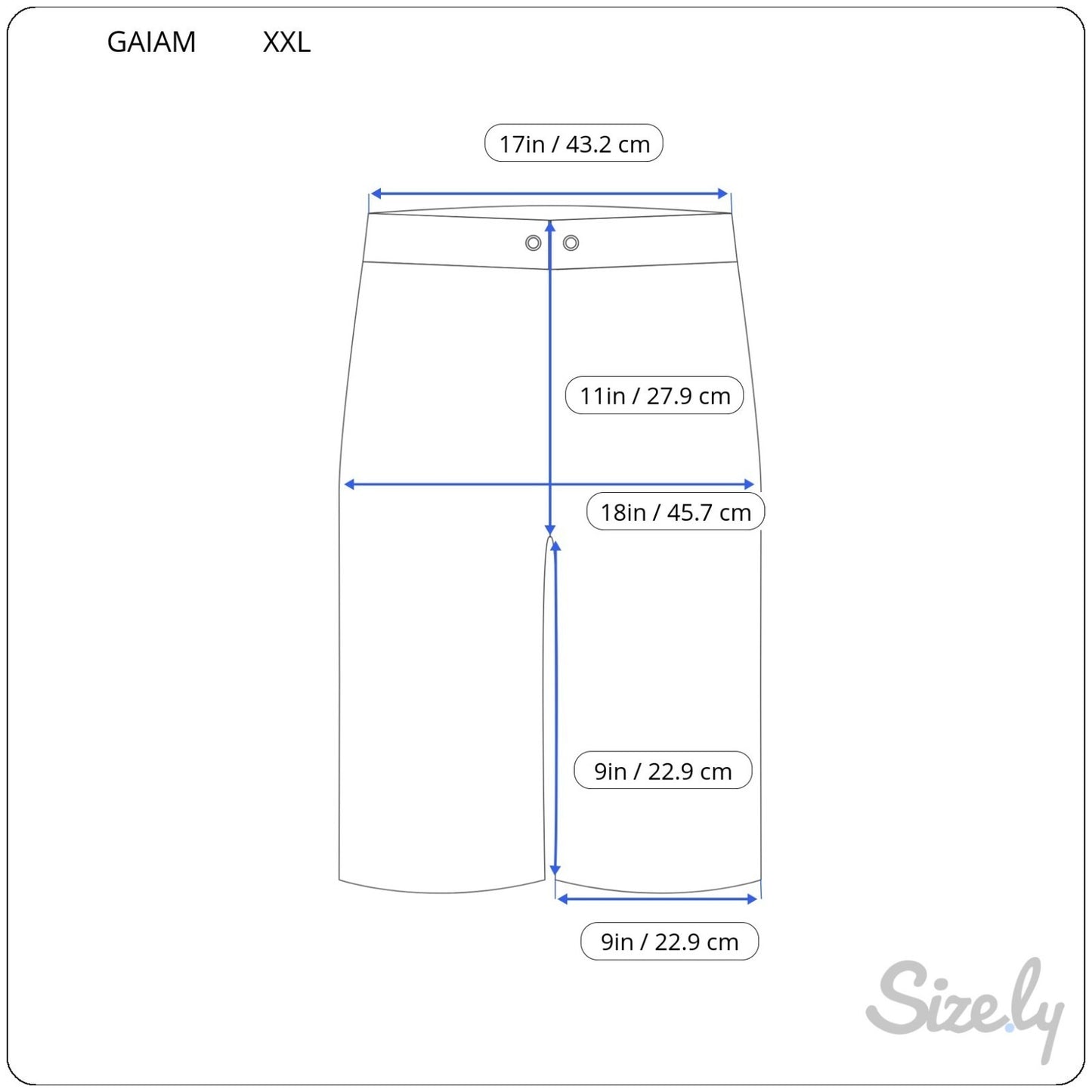 Gaiam Womens Shorts XXL Plus Pull On Biker Activewear Black Comfy Exercise