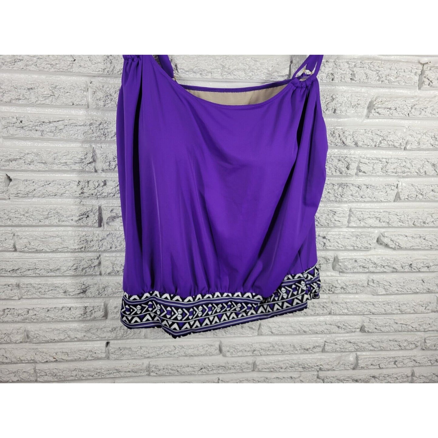 Swimsuits for All Womens Swimsuit 26 Top Only Purple Bra Lined Adjustable Strap