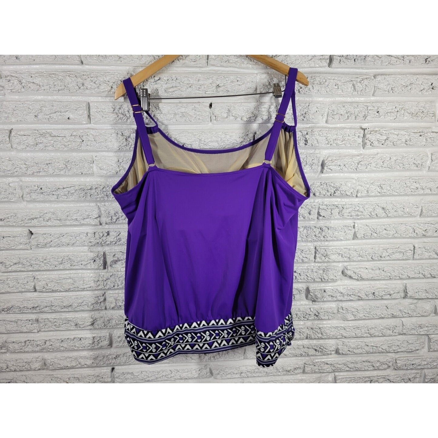 Swimsuits for All Womens Swimsuit 26 Top Only Purple Bra Lined Adjustable Strap