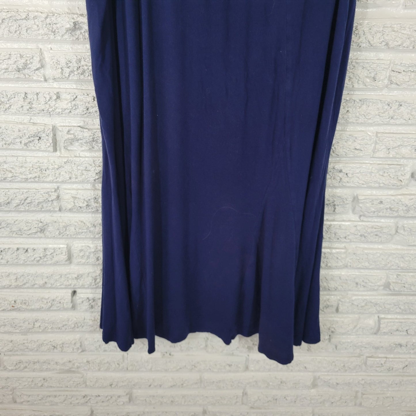 Catherines Any Wear Womens Skirt 1XWP Plus Petite Blue Pull On ALine Rayon Blend