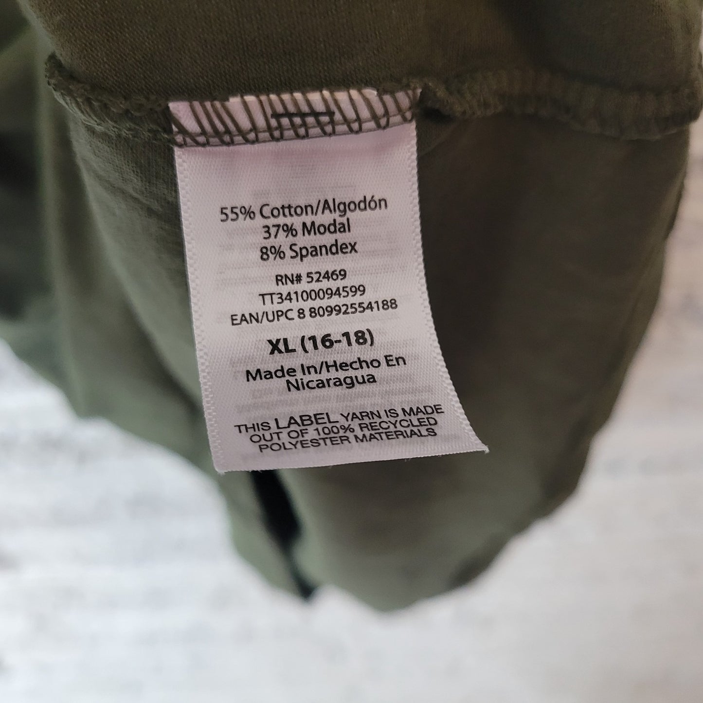 Time Tru Womens Top Extra Large XL Camisole Green Adjustable Spaghetti Strap