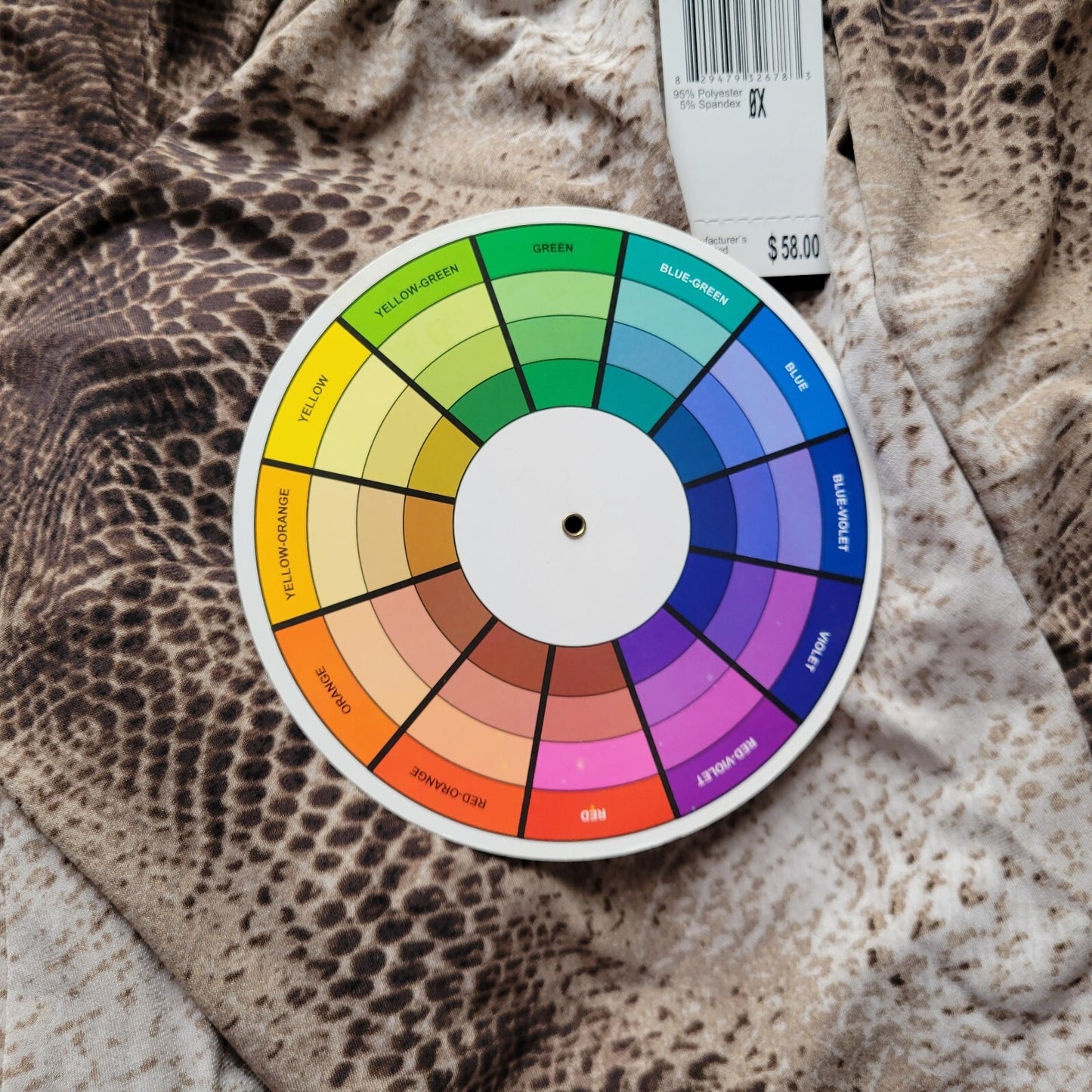 Premise Studio Womens Top 0X Plus 3/4 Sleeve Brown Tan Animal Print Poly Blend