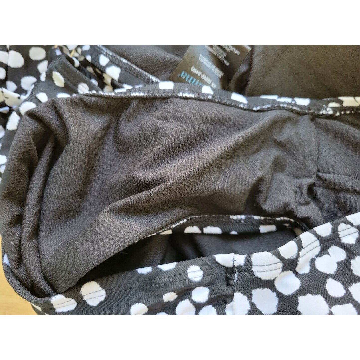 Catalina Womens Swimsuit 3X 22W 24W One Piece Black Paint Blotch Bra Wide Strap