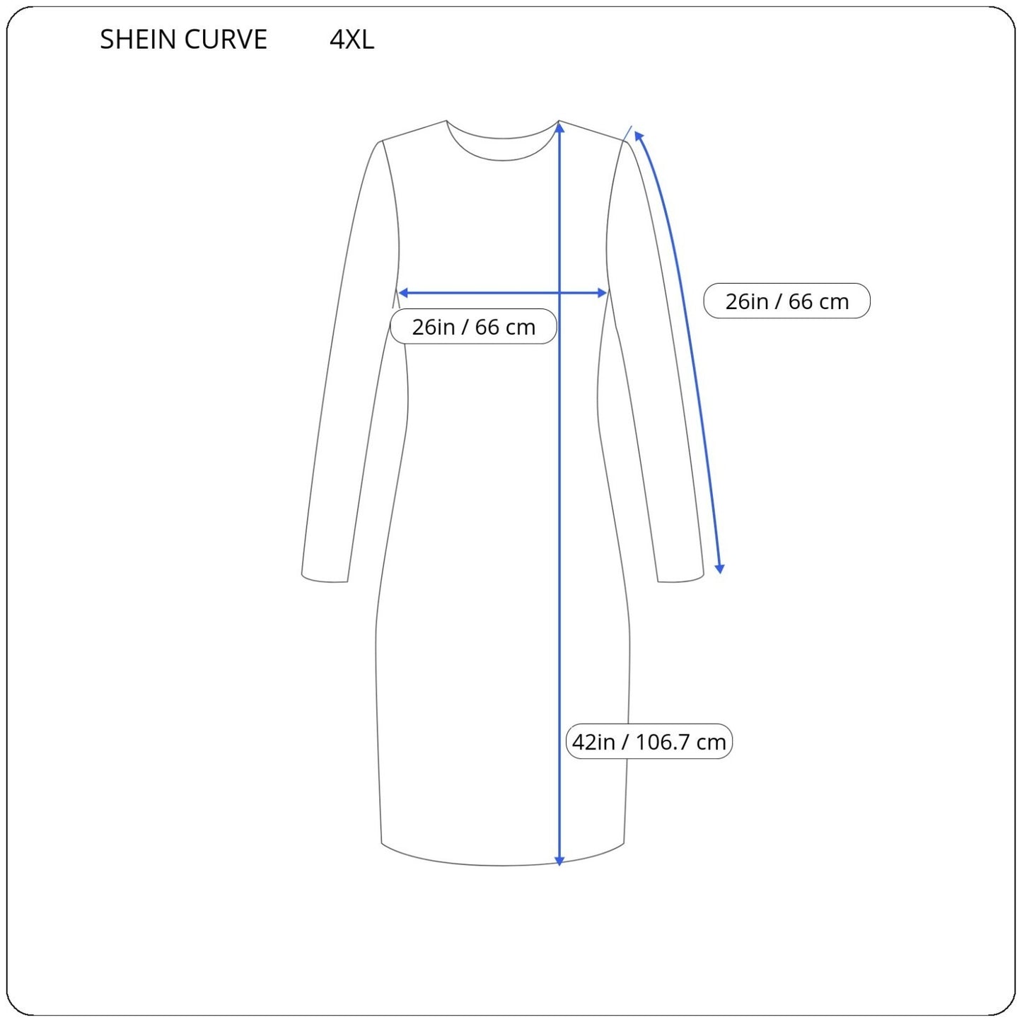 Shein Curve Womens Dress 4XL Plus Long Sleeve Blue Sheer Swiss Dot Lightweight