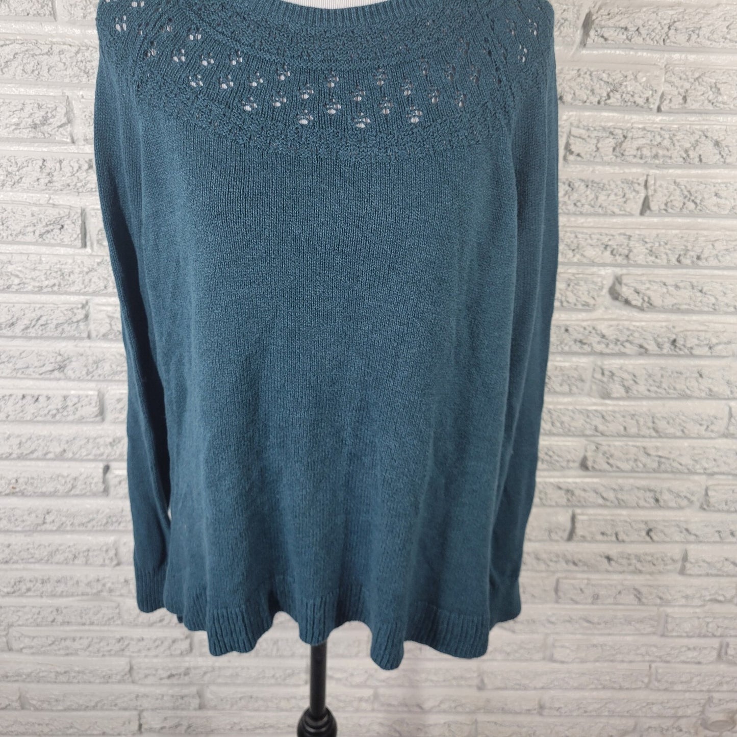 Sonoma Women Sweater Extra Large XL Pullover Long Sleeve Blue Comfy Cotton Blend
