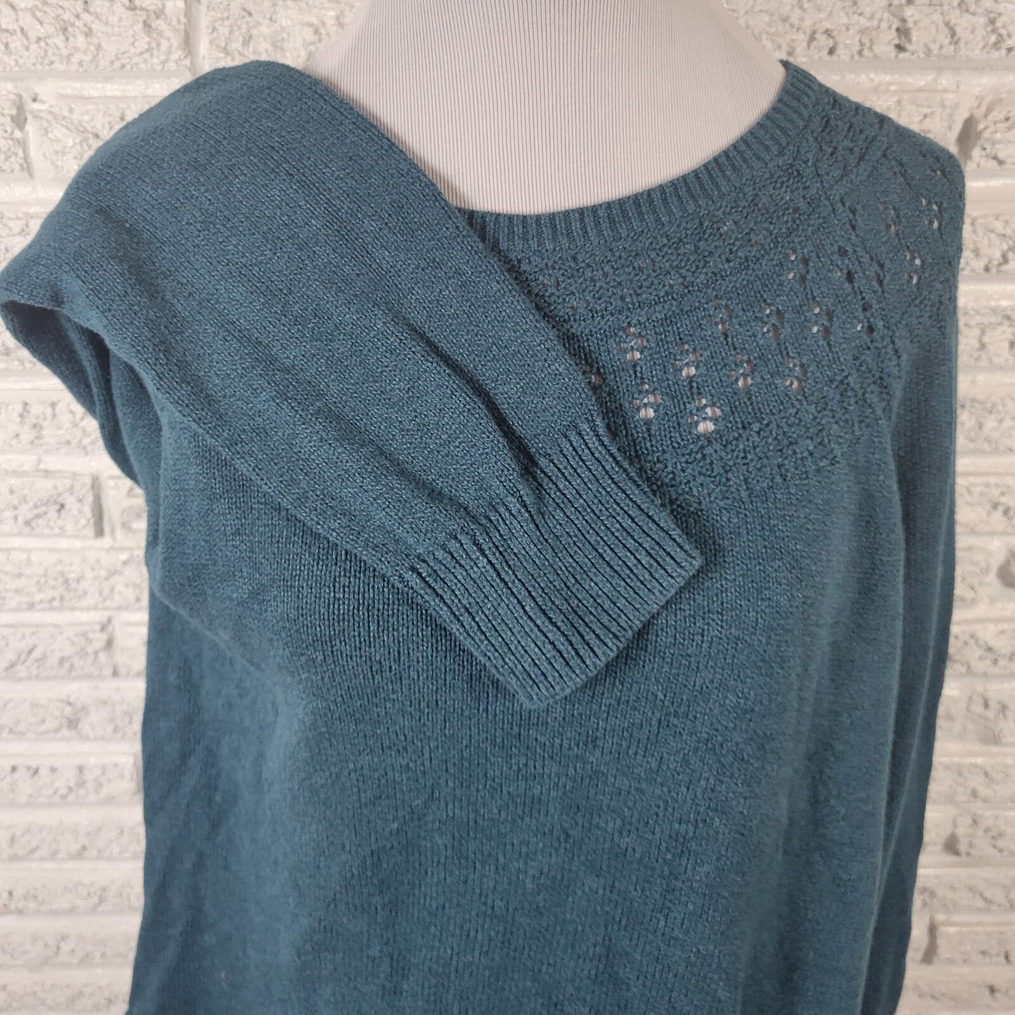 Sonoma Women Sweater Extra Large XL Pullover Long Sleeve Blue Comfy Cotton Blend