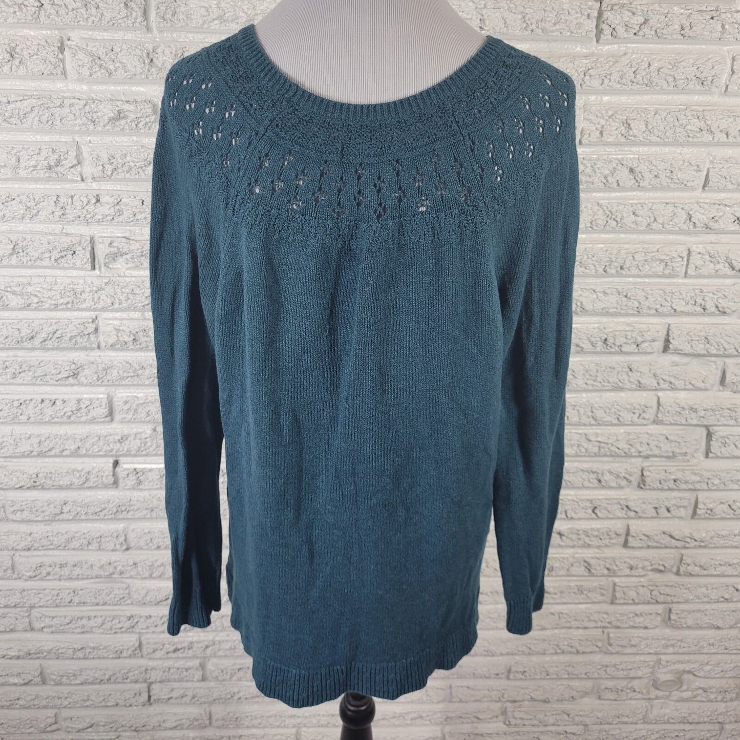 Sonoma Women Sweater Extra Large XL Pullover Long Sleeve Blue Comfy Cotton Blend