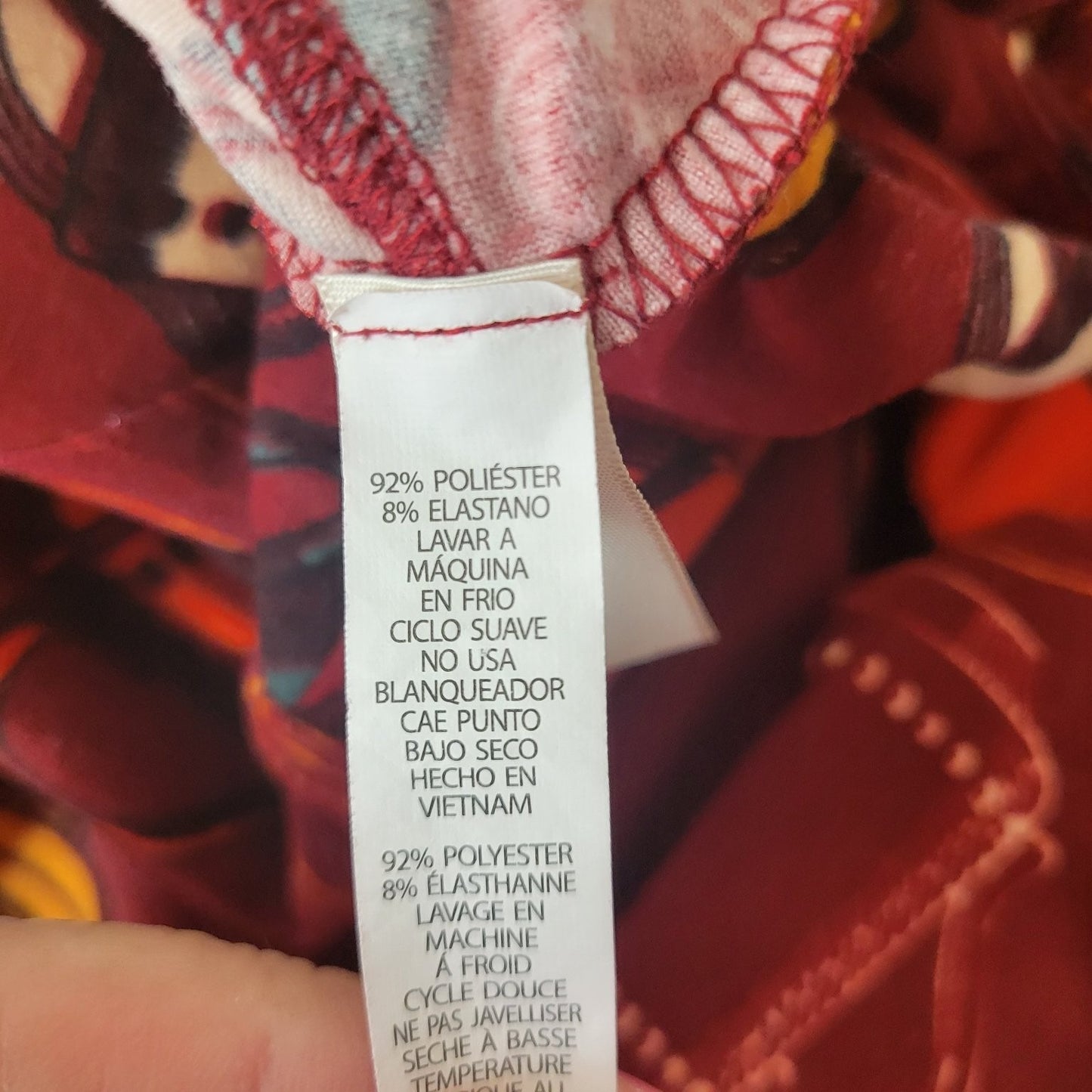 LuLaRoe Womens Leggings Tall Curvy Burgundy Red Coffee Pots Print Workout Comfy