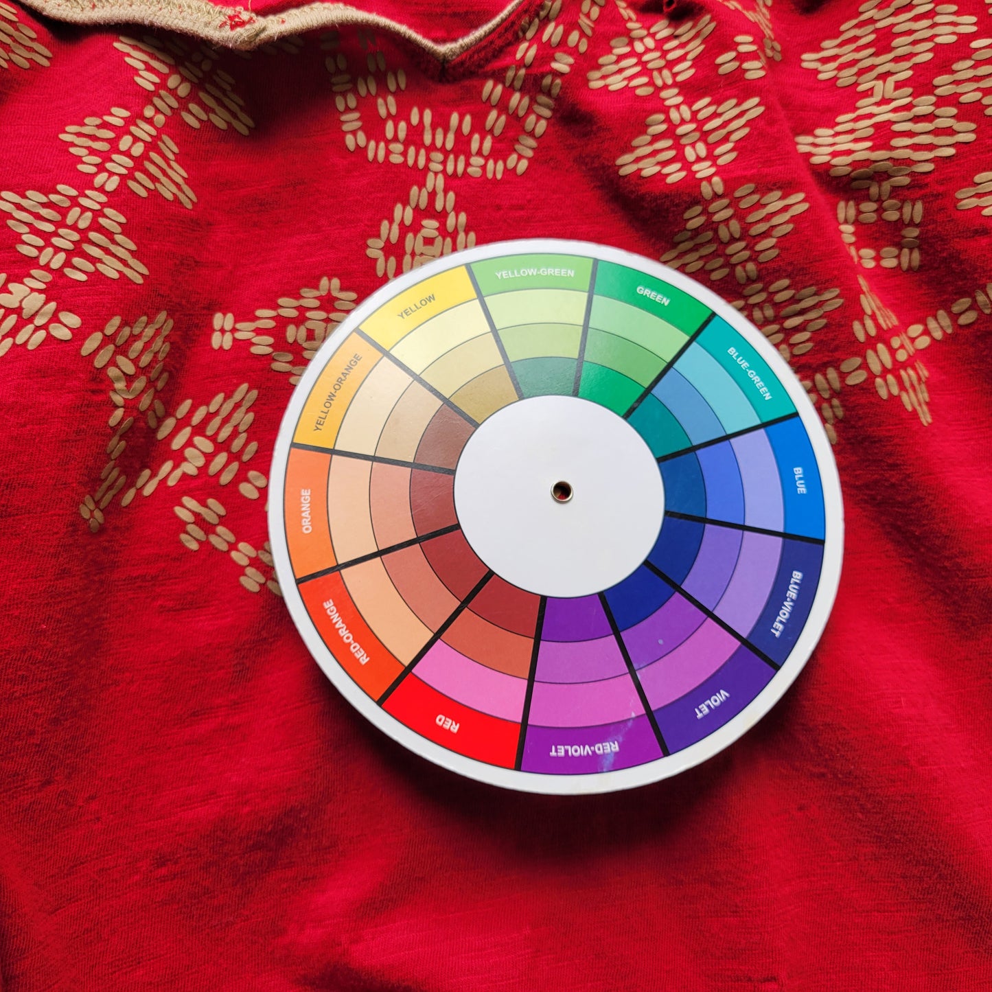 Catherines Womens 3X Tee Red Geometric V-Neck Short Sleeve 100% Cotton GEO8E