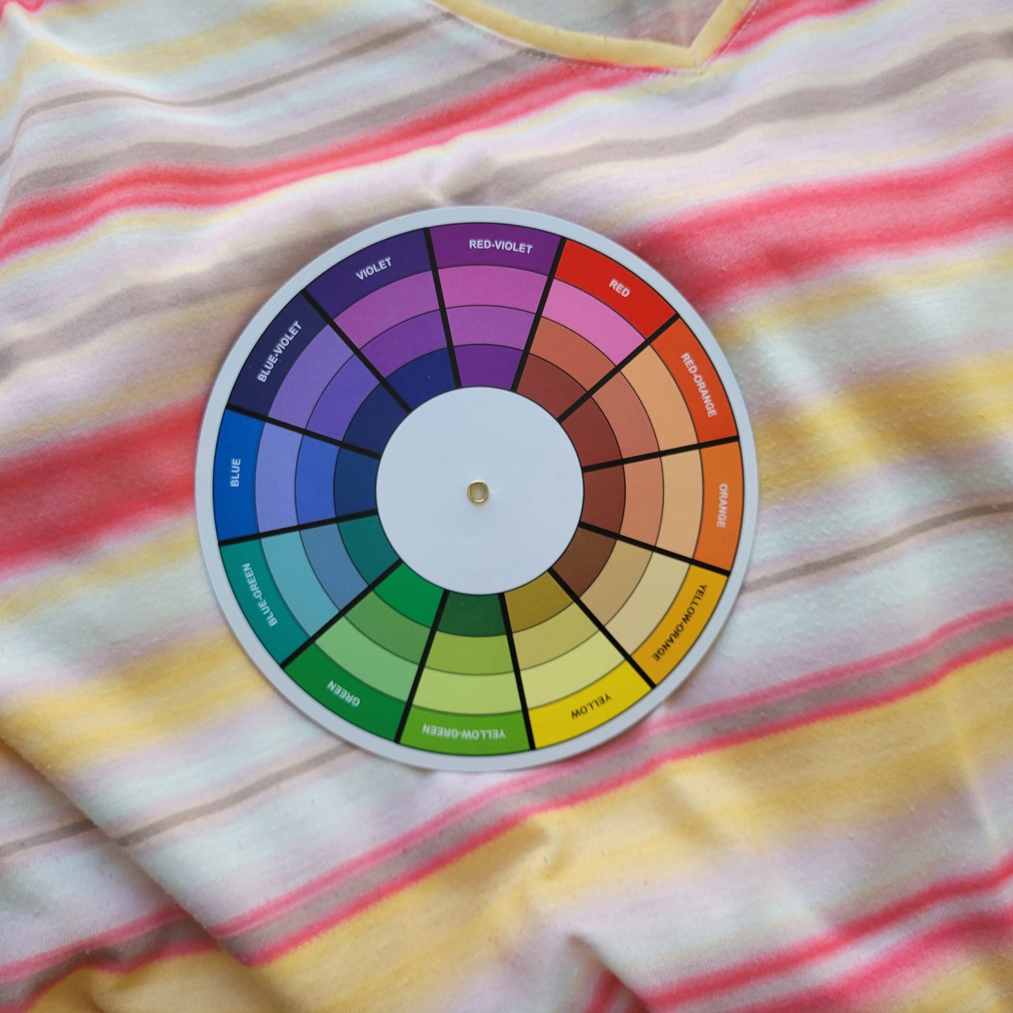 Chicos XL Tee Shirt Pink Yellow Stripe V-Neck Casual Short Sleeve STR208E