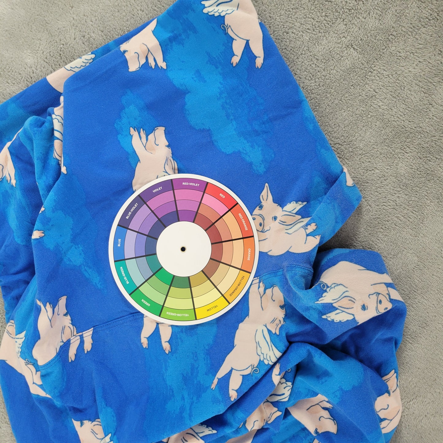 LuLaRoe TC Leggings Tall Curvy Flying Pigs When Pigs Fly Blue Pink Pants BLU11E