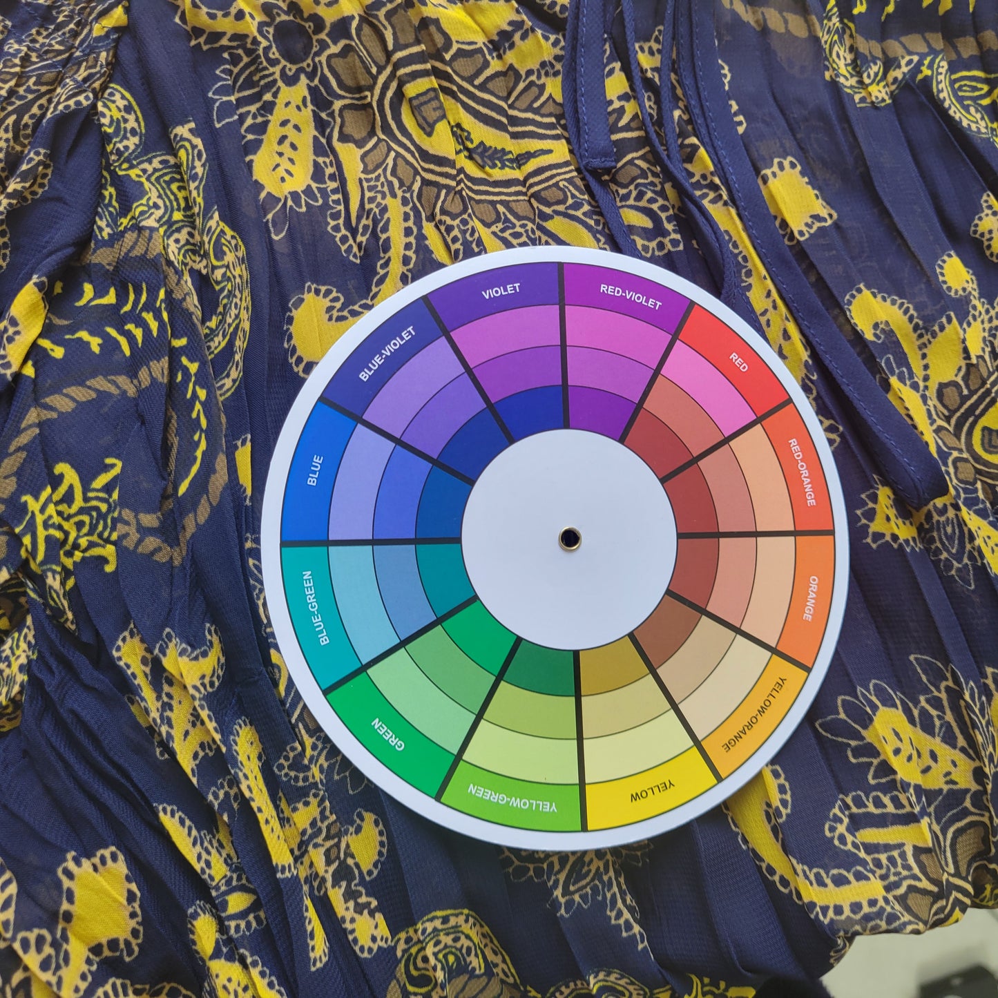 Lane Bryant Plus 26 28 Blue Yellow Paisley Sheer Tunic 3/4 Sleeve Keyhole PAI15E