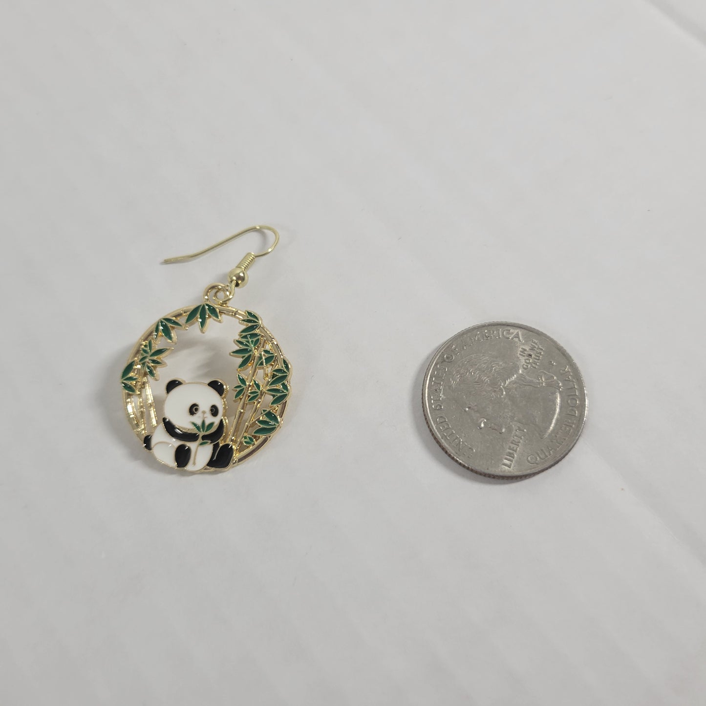 Panda Bear Dangle Earrings Fish Hook Cute Animal Hanging Novelty Jewelry E38E