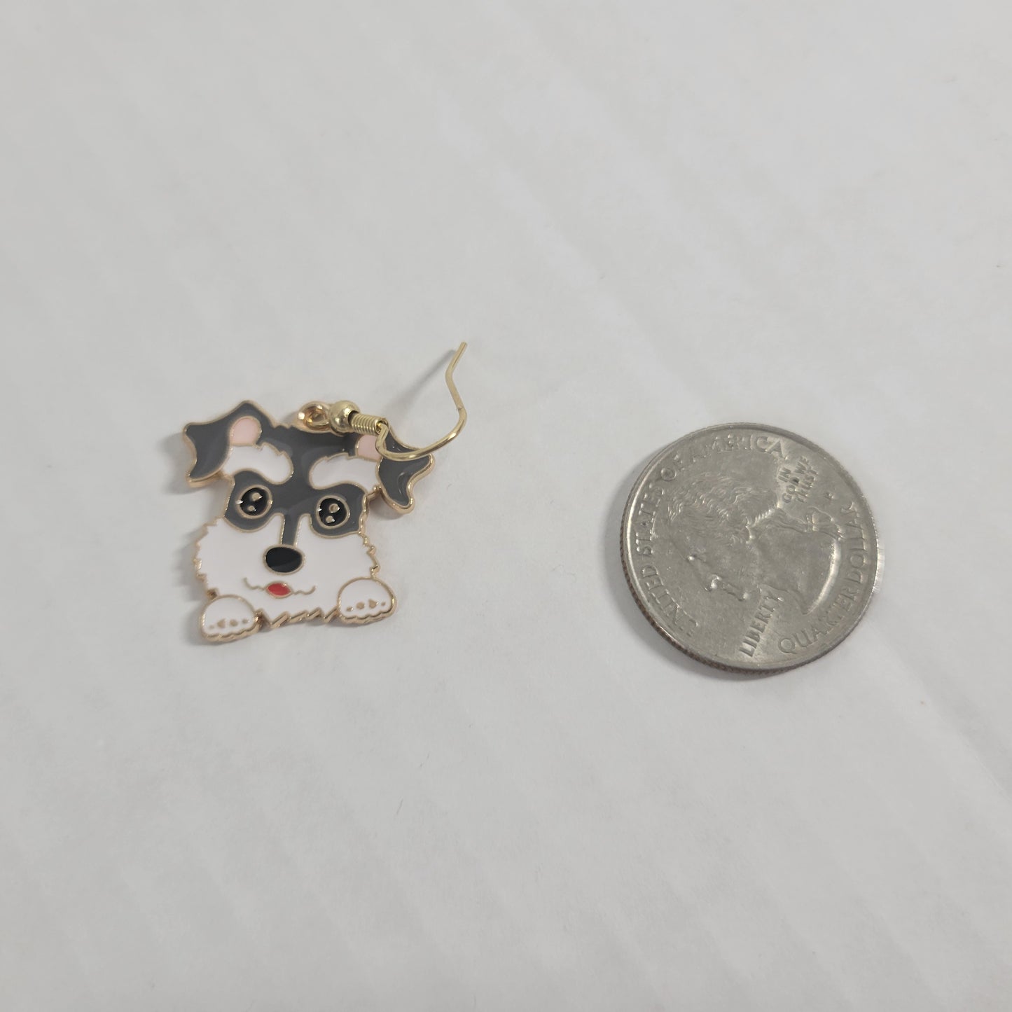 Schnauzer Dog Dangle Earrings Fish Hook Puppy Novelty Jewelry Pet Lover E39E
