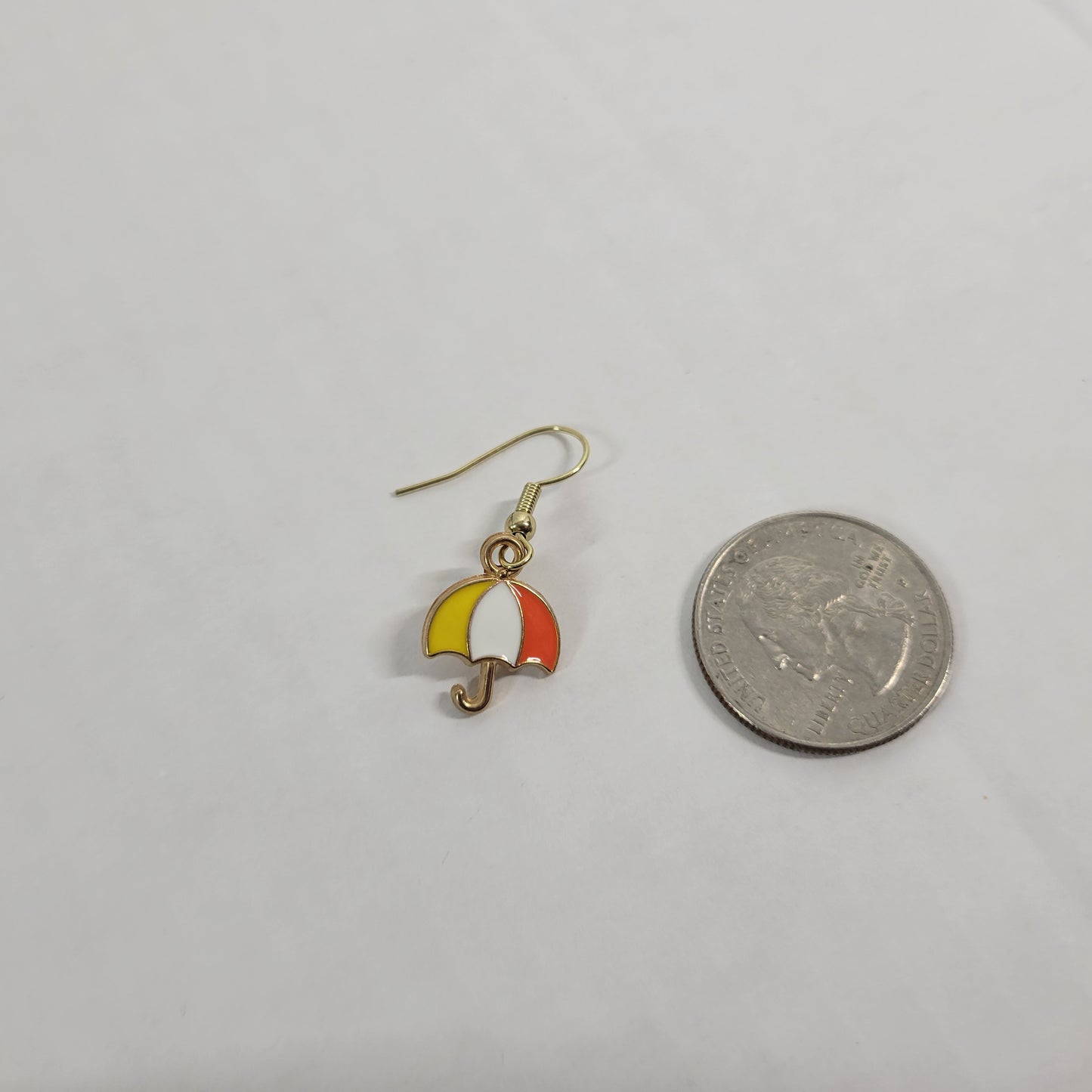 Umbrella Dangle Earrings Women Gold Tone Alloy Novelty Multicolored Jewelry E43E