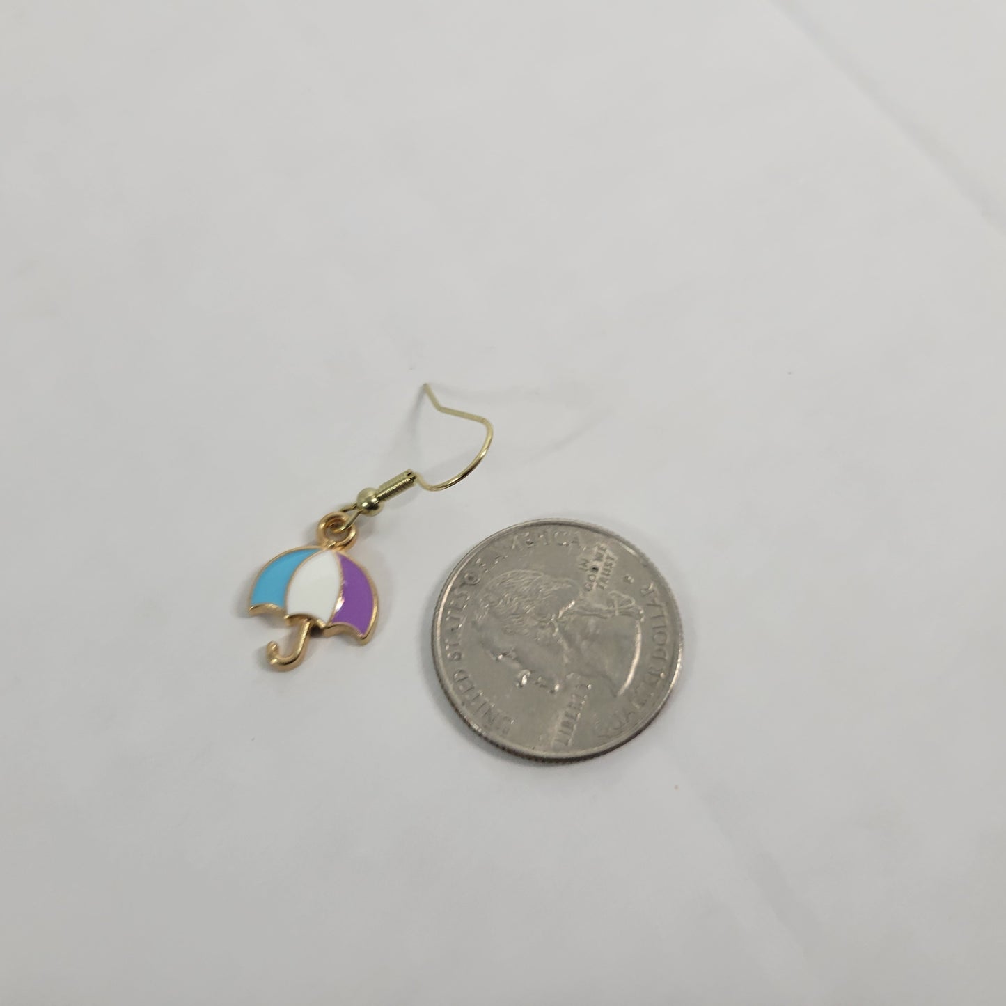 Umbrella Dangle Earrings Gold Tone Alloy Novelty Multicolored Women Jewelry E51E