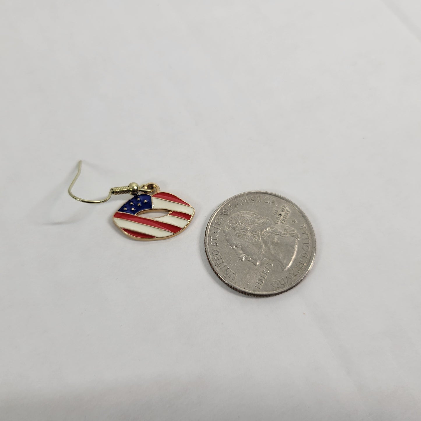 USA Flag Lips Earrings Patriotic July 4th Dangle Drop Multicolored Women E53E