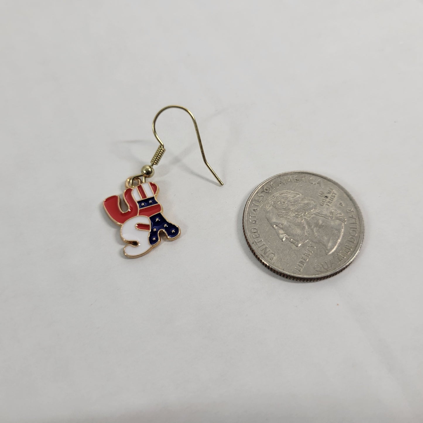 USA Flag Dangle Earrings Patriotic July 4th Drop Multicolored Women Jewelry E59E