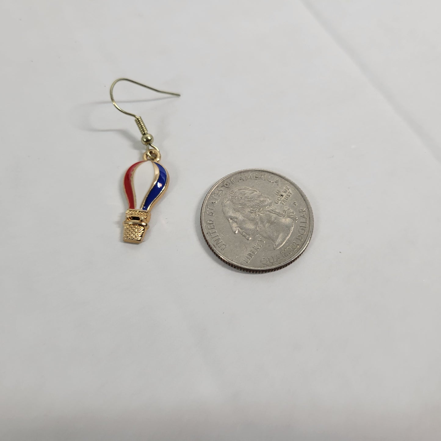 USA Hot Air Balloon Earrings Patriotic July 4th Dangle Drop Women Holiday E62E