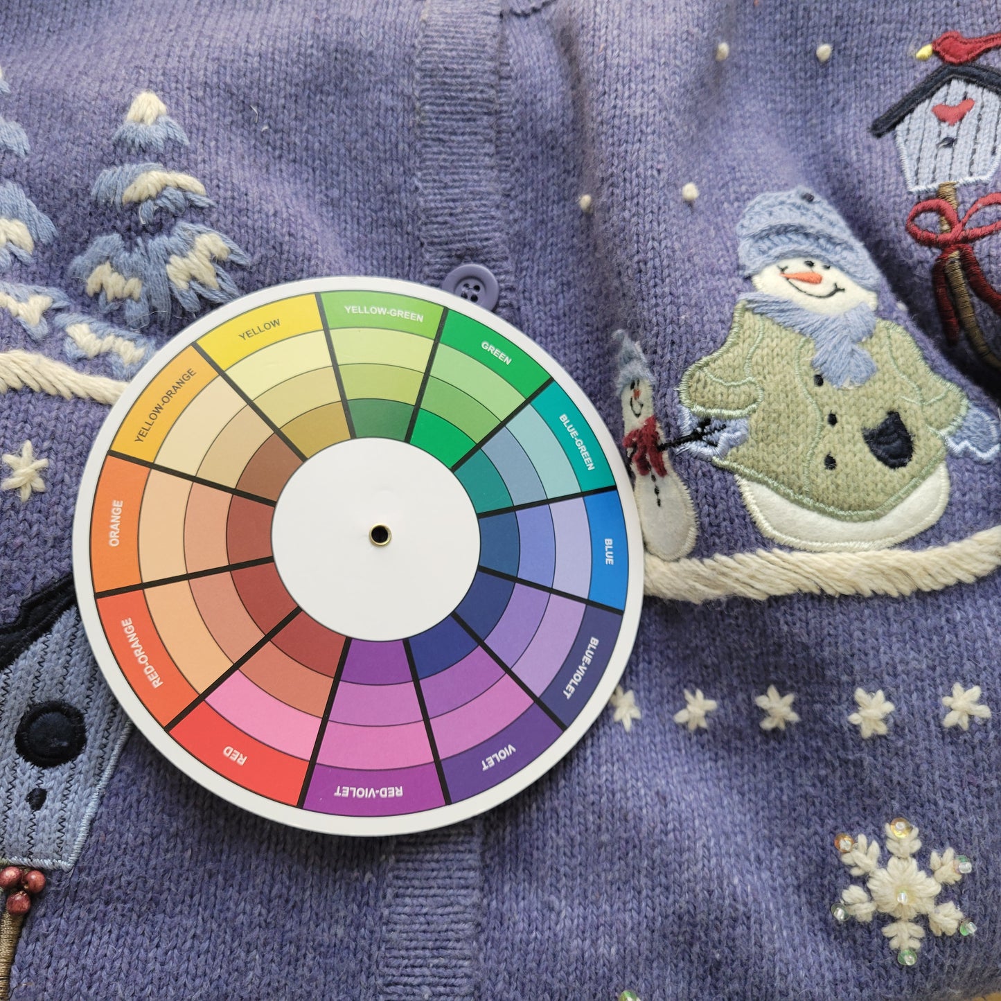Croft & Barrow Christmas Cardigan Sweater 2X Purple Snowman Winter Angora SWE6E