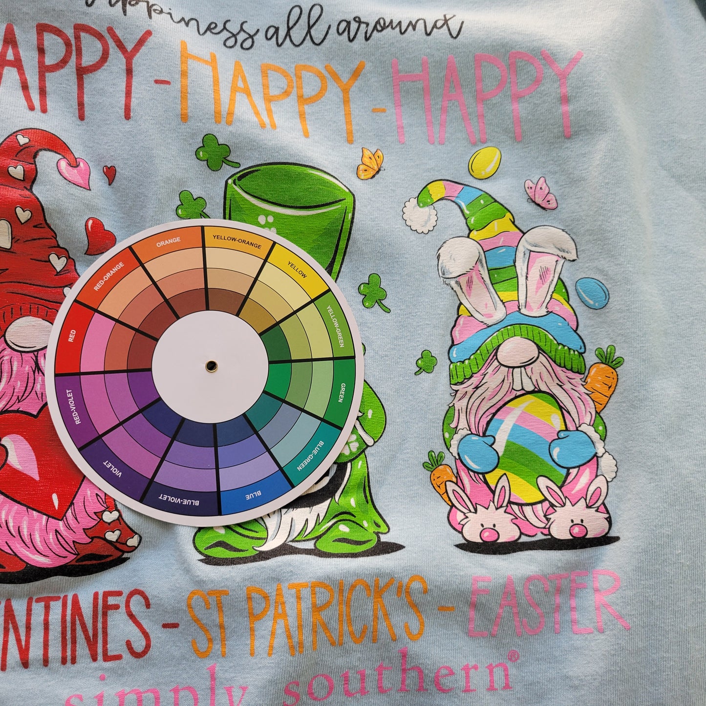 Simply Southern Shirt XL Blue Holiday Valentines St Patricks Easter NOV116