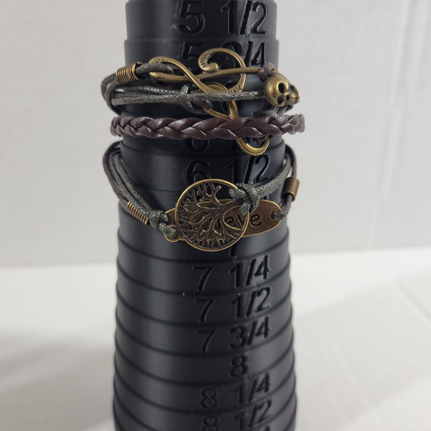 Braided Leather Cord Wrap Bracelet Treble Clef Skull Tree of Life Believe B19E