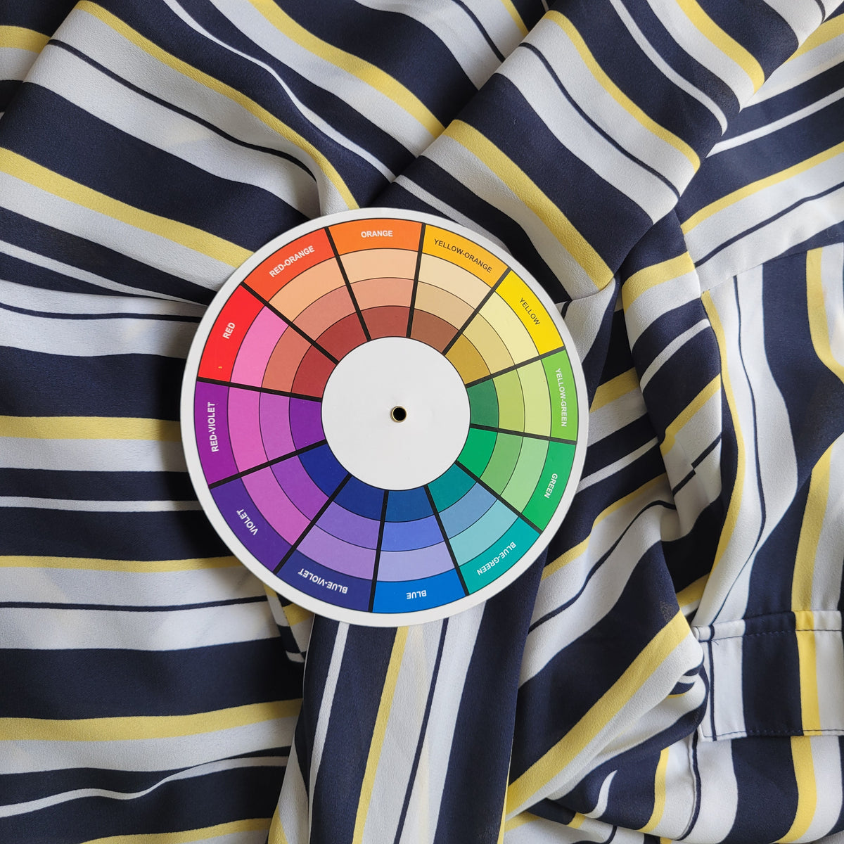 CJ Banks Womens 3X Top Yellow Blue Striped 1/4 Button Long Sleeve STR40E