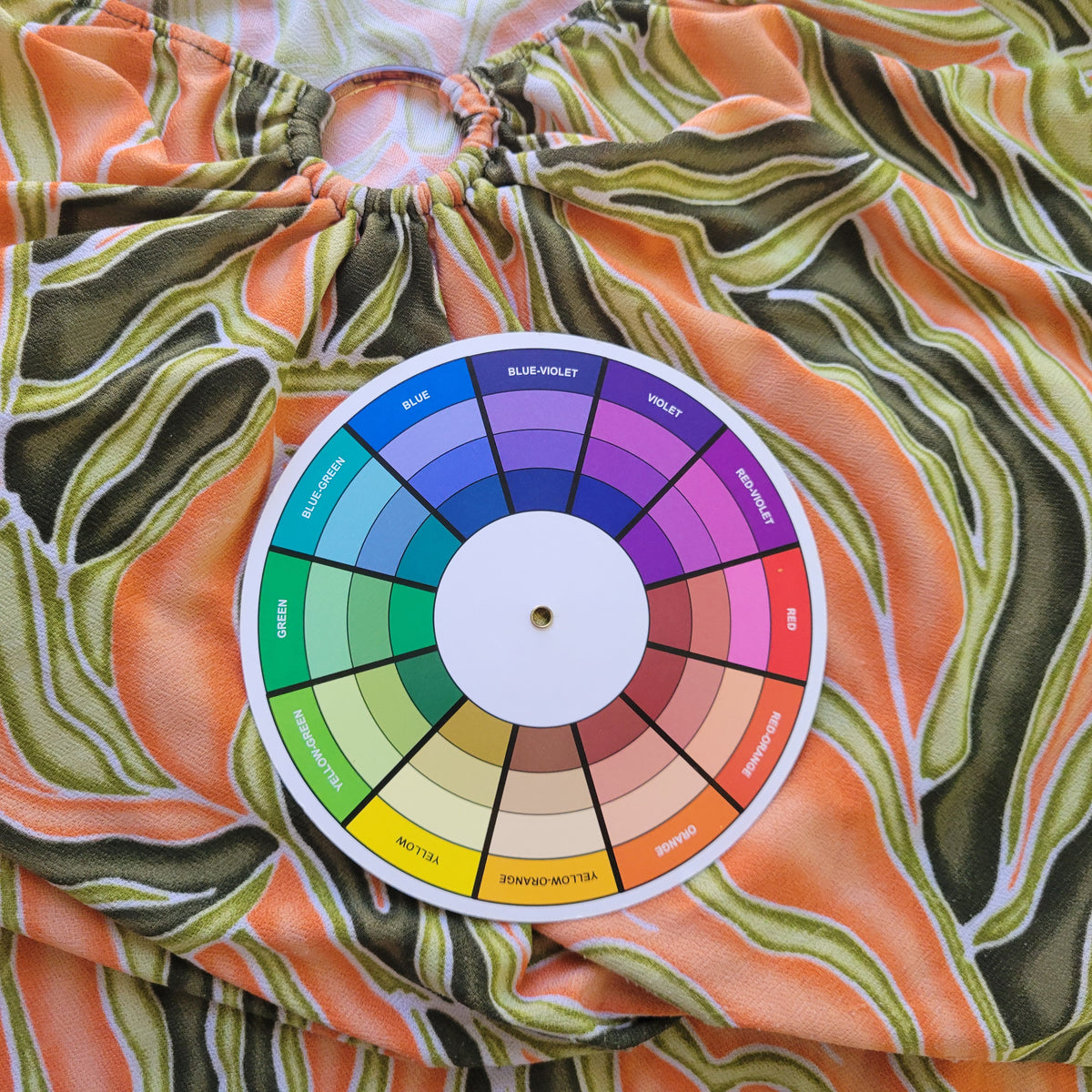 Zoey Beth 2X Tunic Plus Size Top Orange Green Watercolor 3/4 Sleeve V-Neck WAT113E