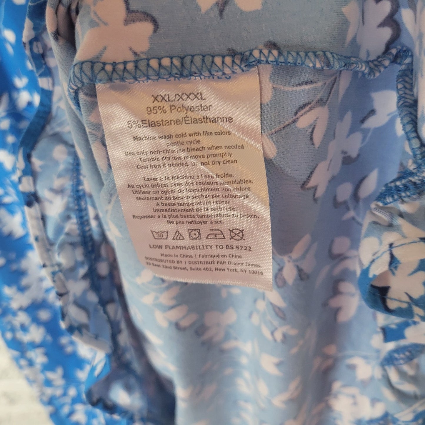 Draper James Womens Nightgown XXL XXXL Plus Loungewear Blue Floral Ruffle Soft