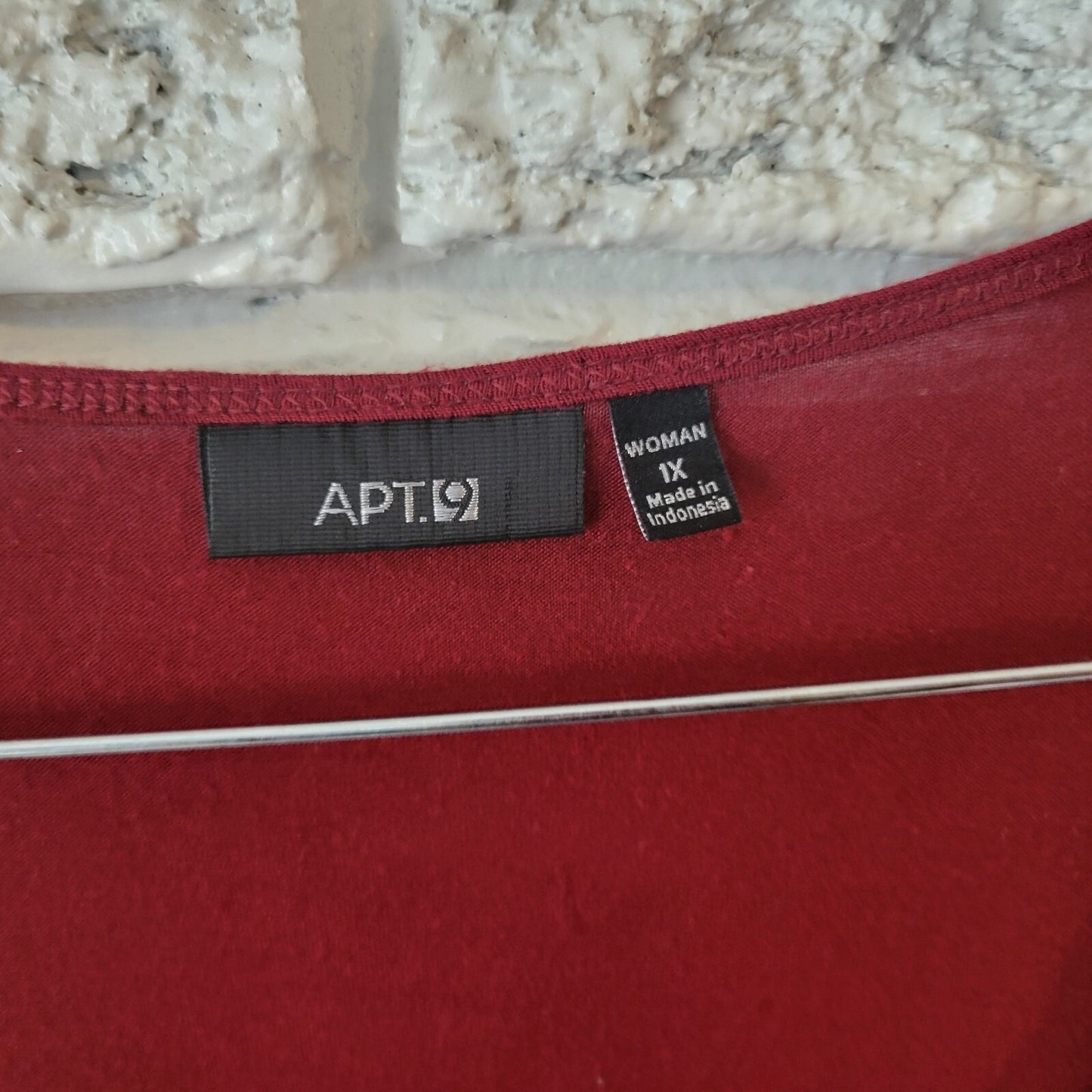 Apt 9 Womens Top 1X Plus Tank Rust Red Tiered Lightweight Rayon Office Casual