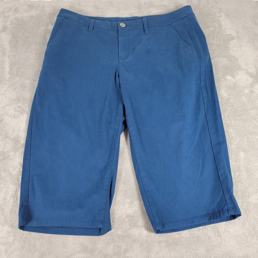 Lane Bryant Womens Pants 16 Capri Blue Zip Fly Lightweight Cotton Blend Casual
