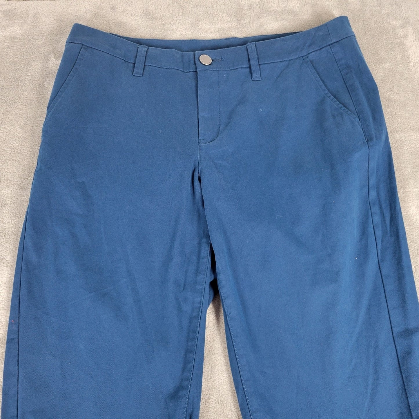 Lane Bryant Womens Pants 16 Capri Blue Zip Fly Lightweight Cotton Blend Casual