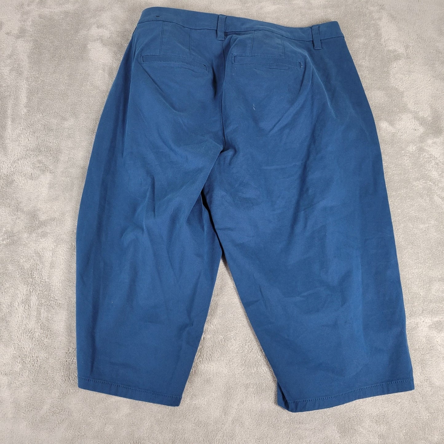 Lane Bryant Womens Pants 16 Capri Blue Zip Fly Lightweight Cotton Blend Casual