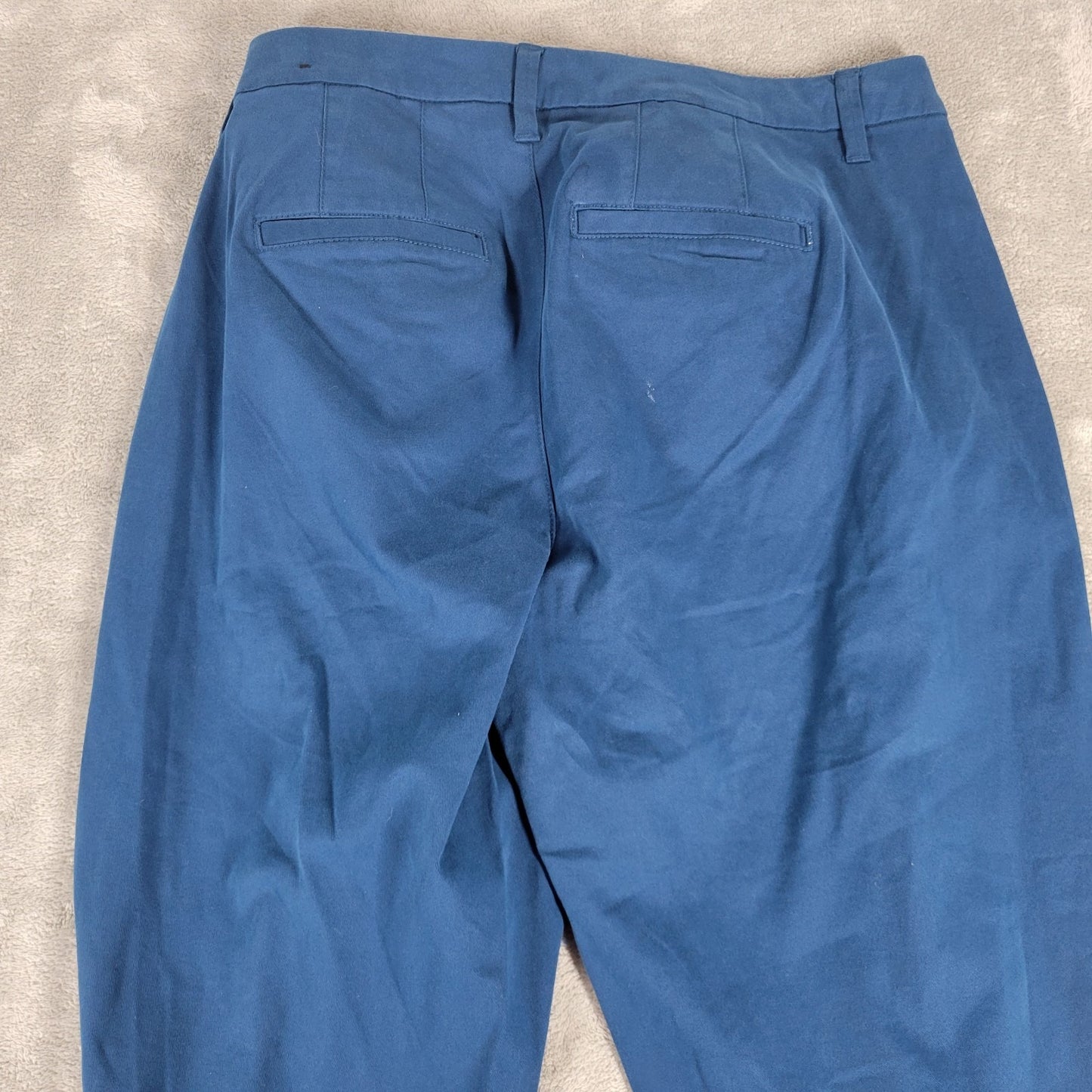 Lane Bryant Womens Pants 16 Capri Blue Zip Fly Lightweight Cotton Blend Casual