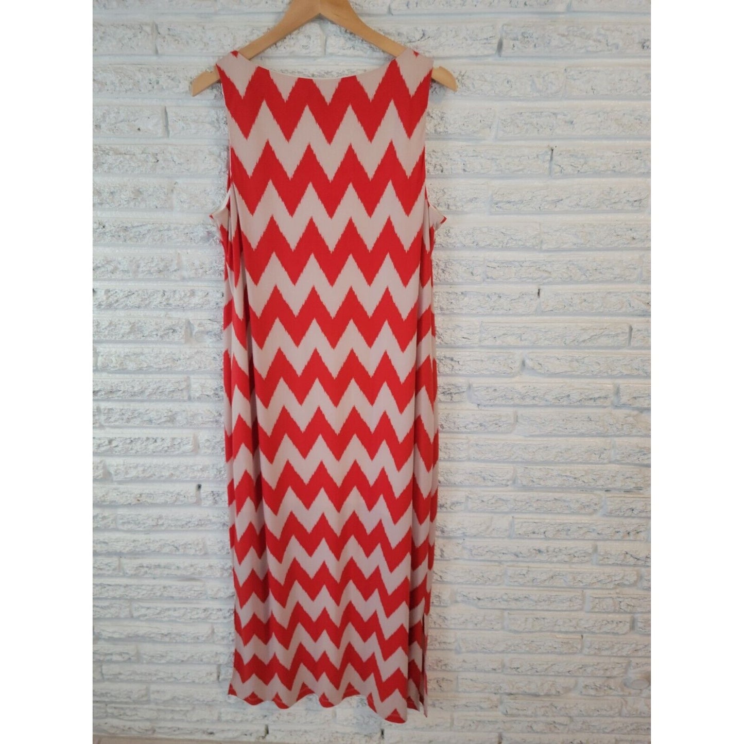 Jessica Howard Women Dress Extra Large XL Tank Midi Red Chevron Pullover Coverup