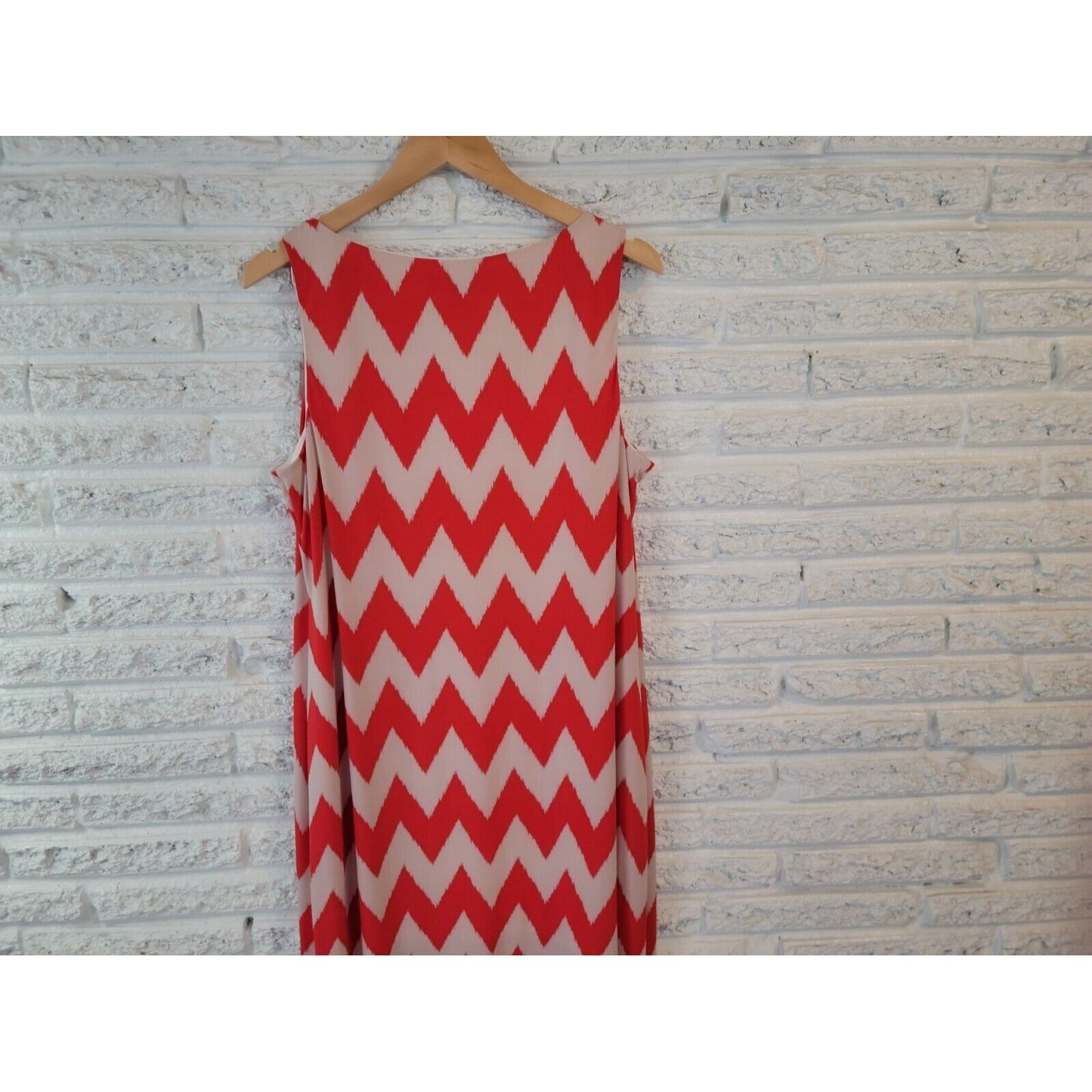 Jessica Howard Women Dress Extra Large XL Tank Midi Red Chevron Pullover Coverup
