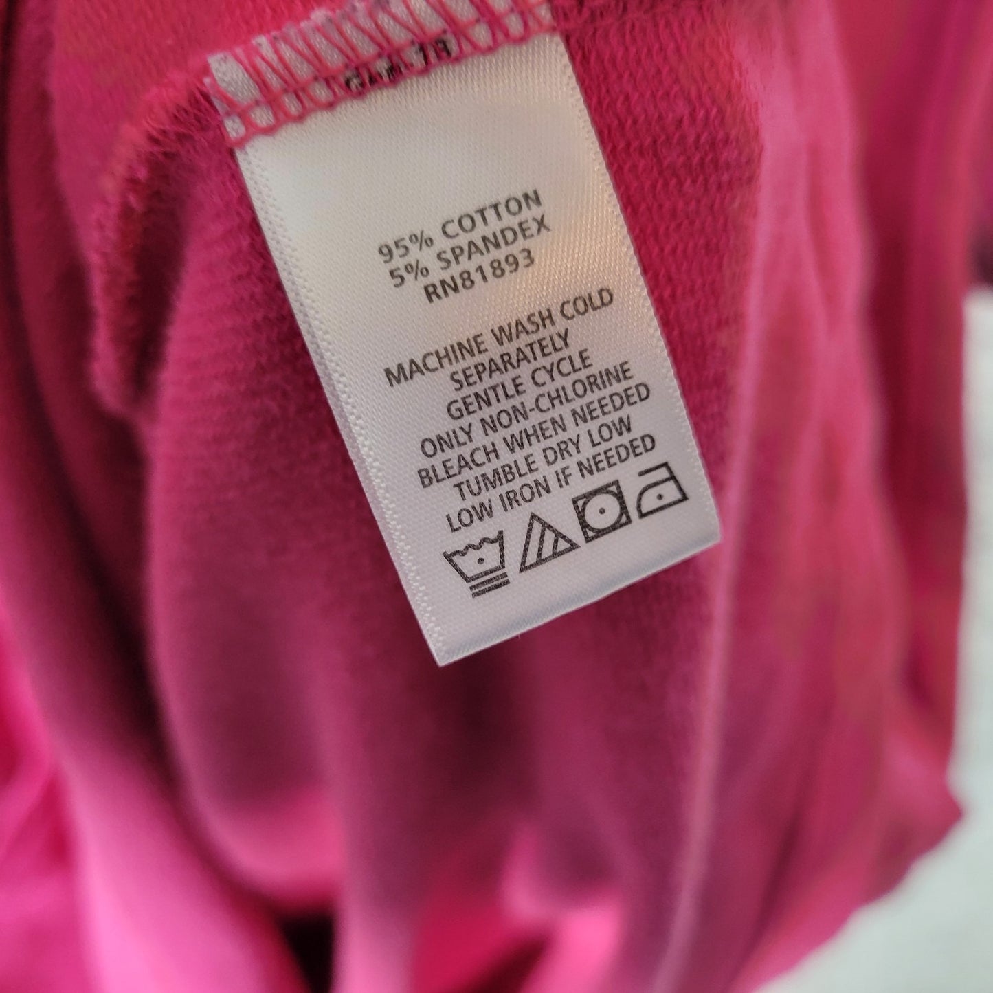 Denim Co QVC Womens Swim Coverup 1X Plus 3/4 Sleeve Pink Pullover Pockets Comfy