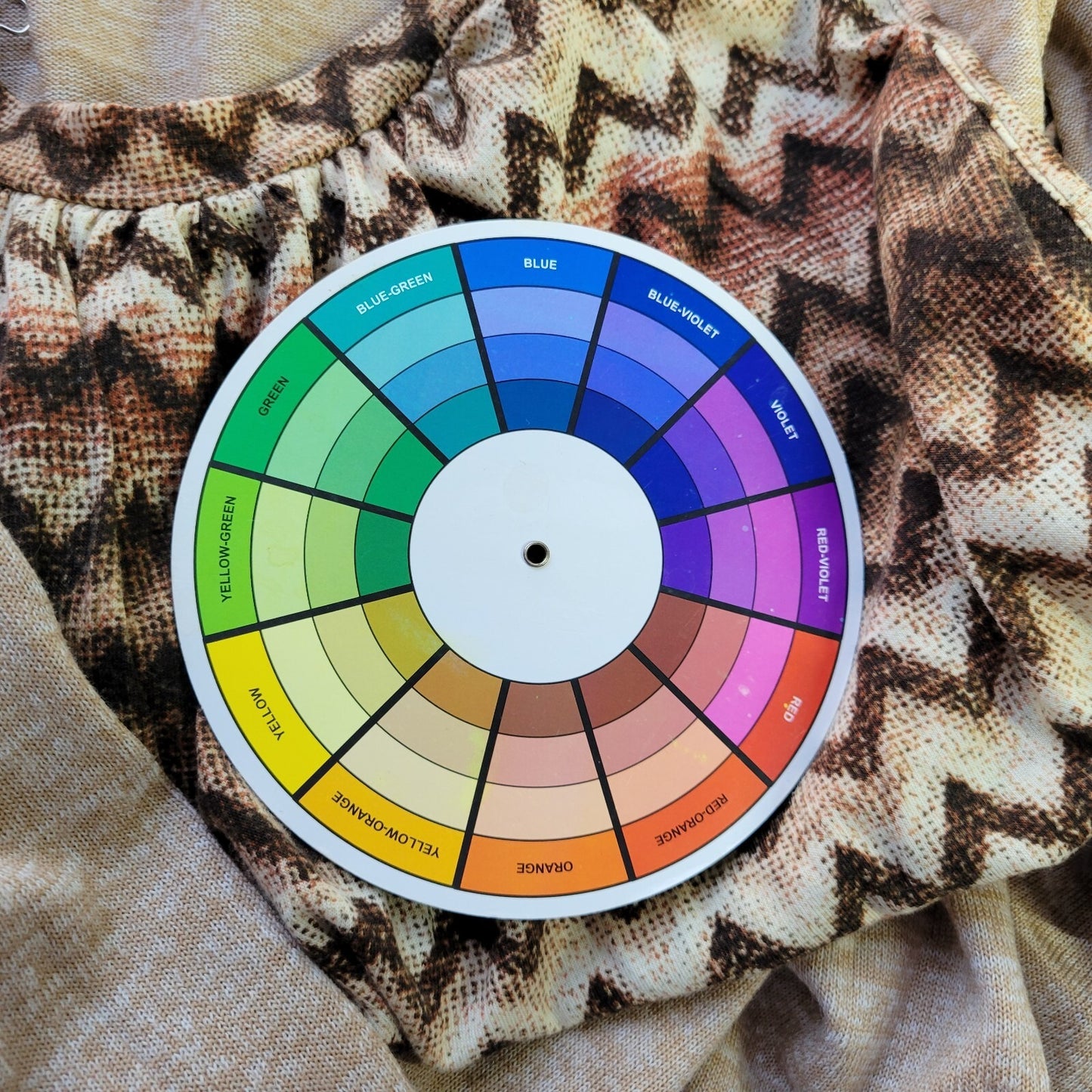 Faded Glory Womens Top 2X 18W 20W Plus 3/4 Sleeve with Tank Brown Tan Zig Zag